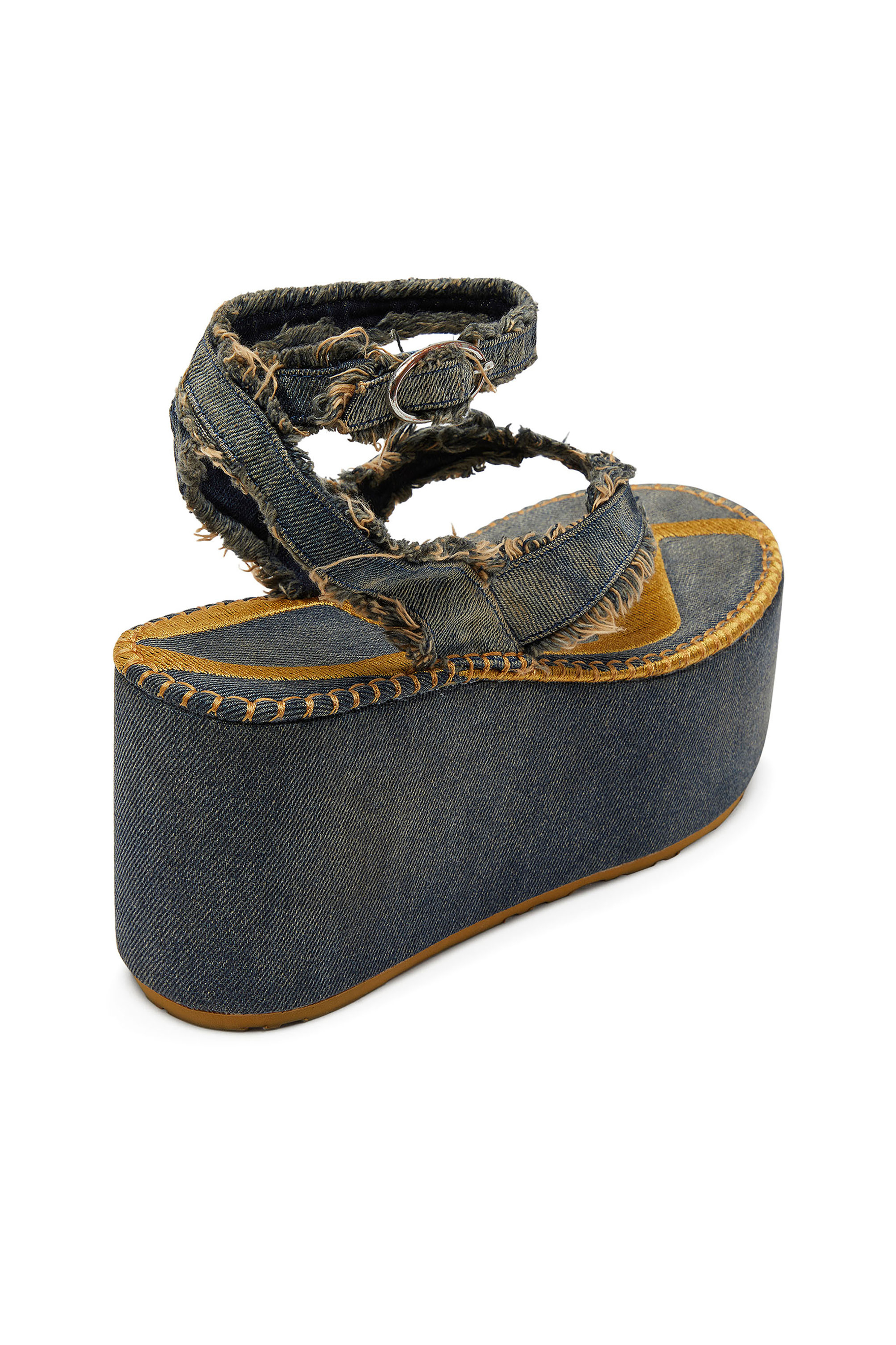 Diesel - SA-NIKOLA SANDAL, Damen Sa-Nikola &ndash; Sandale aus Denim mit ausgefransten Details in Blau/Grau - 6