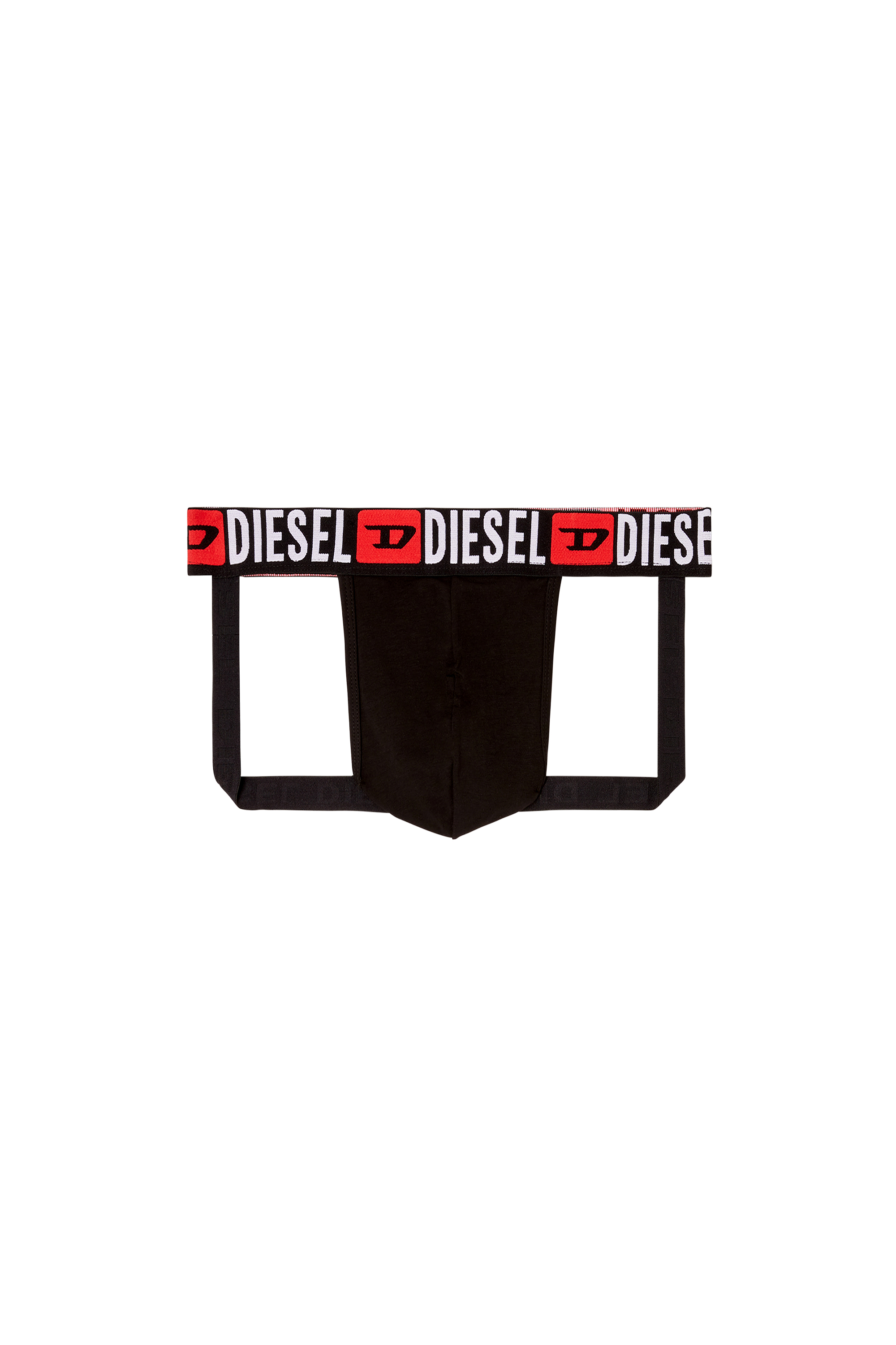 Diesel - JOCKY-D-CORE, Herren Jockstrap mit Allover-Logo am Bund in Schwarz - 2