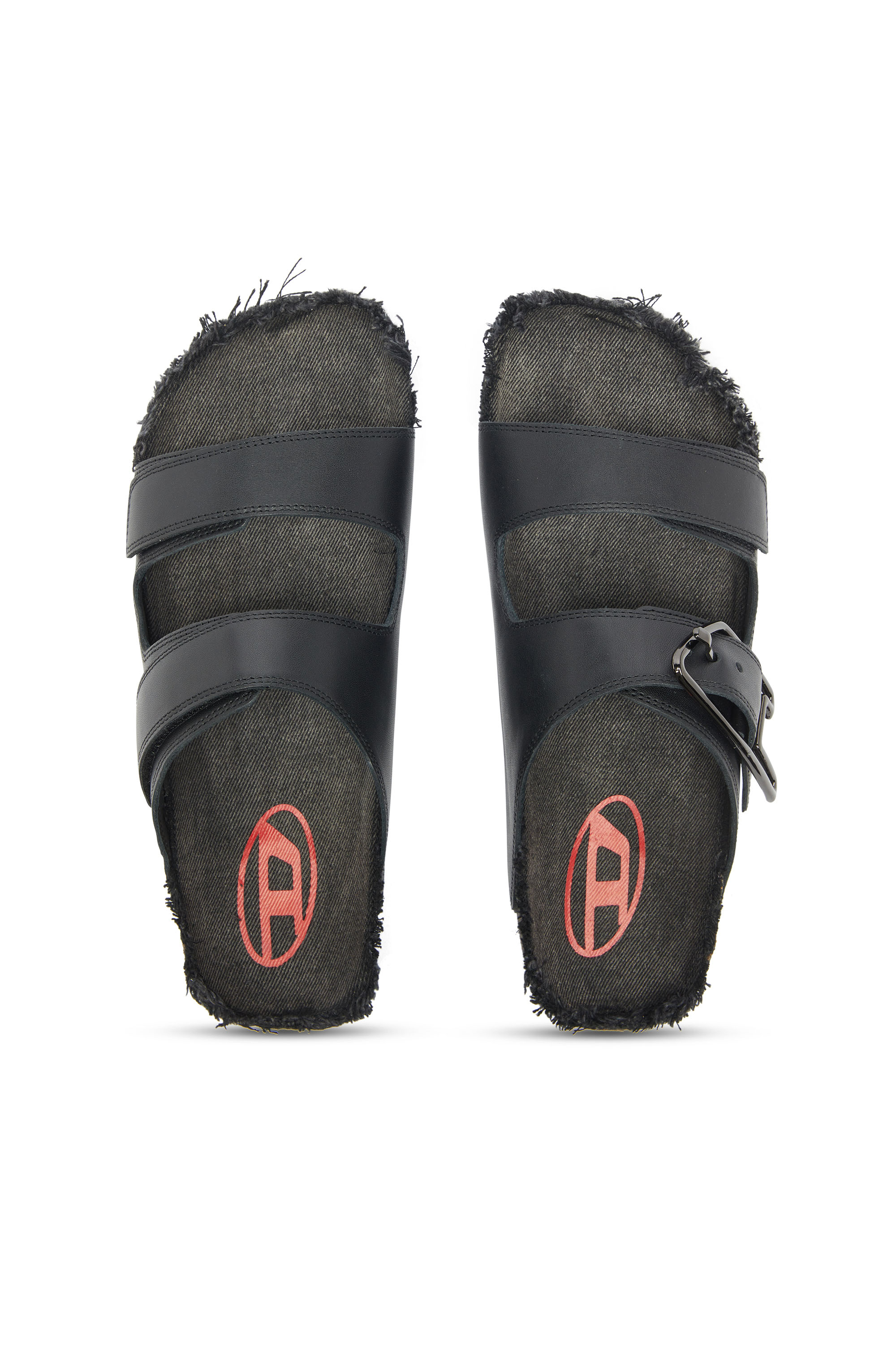 Diesel - D-WOODSTOCK D SANDAL, Herren D-Woodstock - Lederriemen mit Korkfu&szlig;bett in Schwarz - 4
