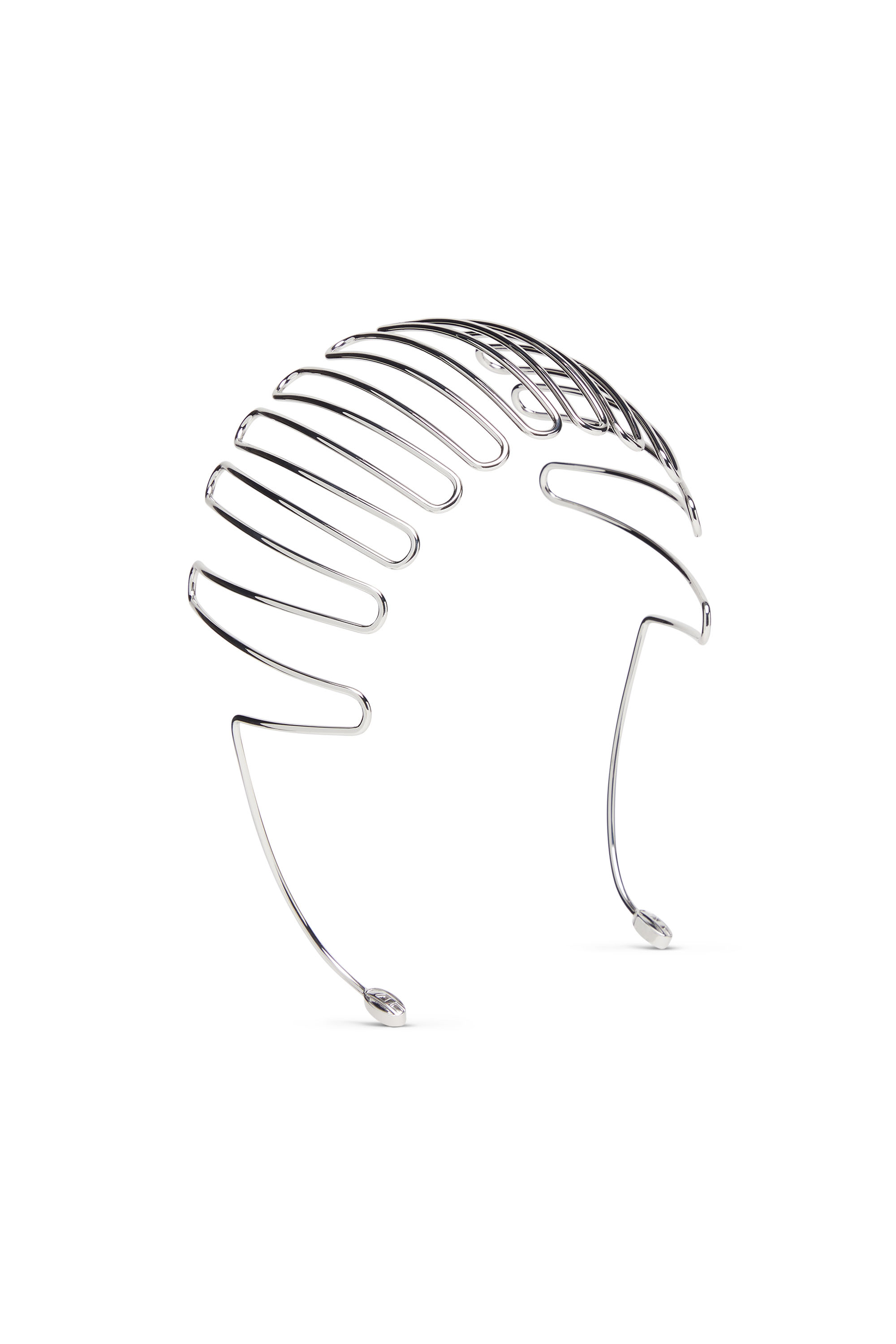 Diesel - VOLT-D HEADBAND, Damen Käfig-Stirnband mit Oval D-Logos in Silber - 1