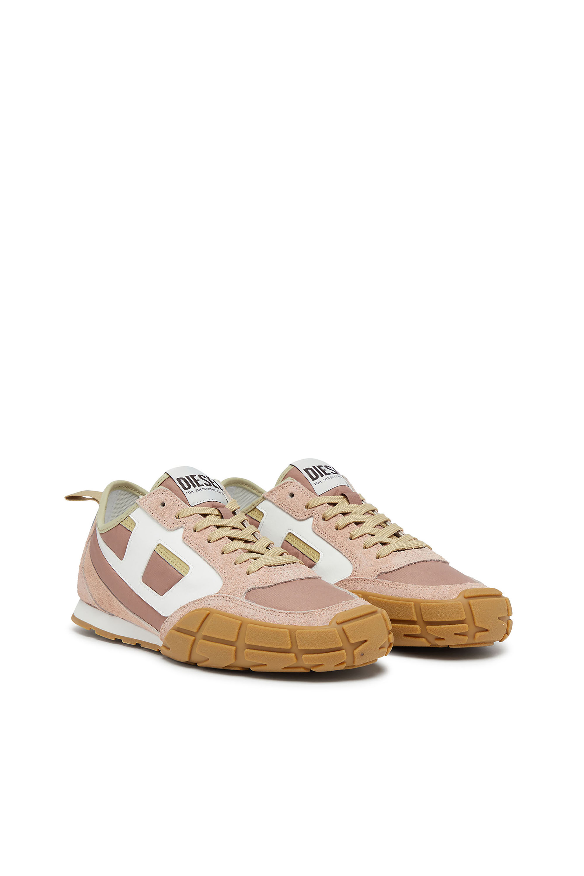 Diesel - S-PAGODHA LOW W, Damen S-Pagodha-Sneakers aus Leder, Wildleder und Ripstop in Rosa/Weiss - 4