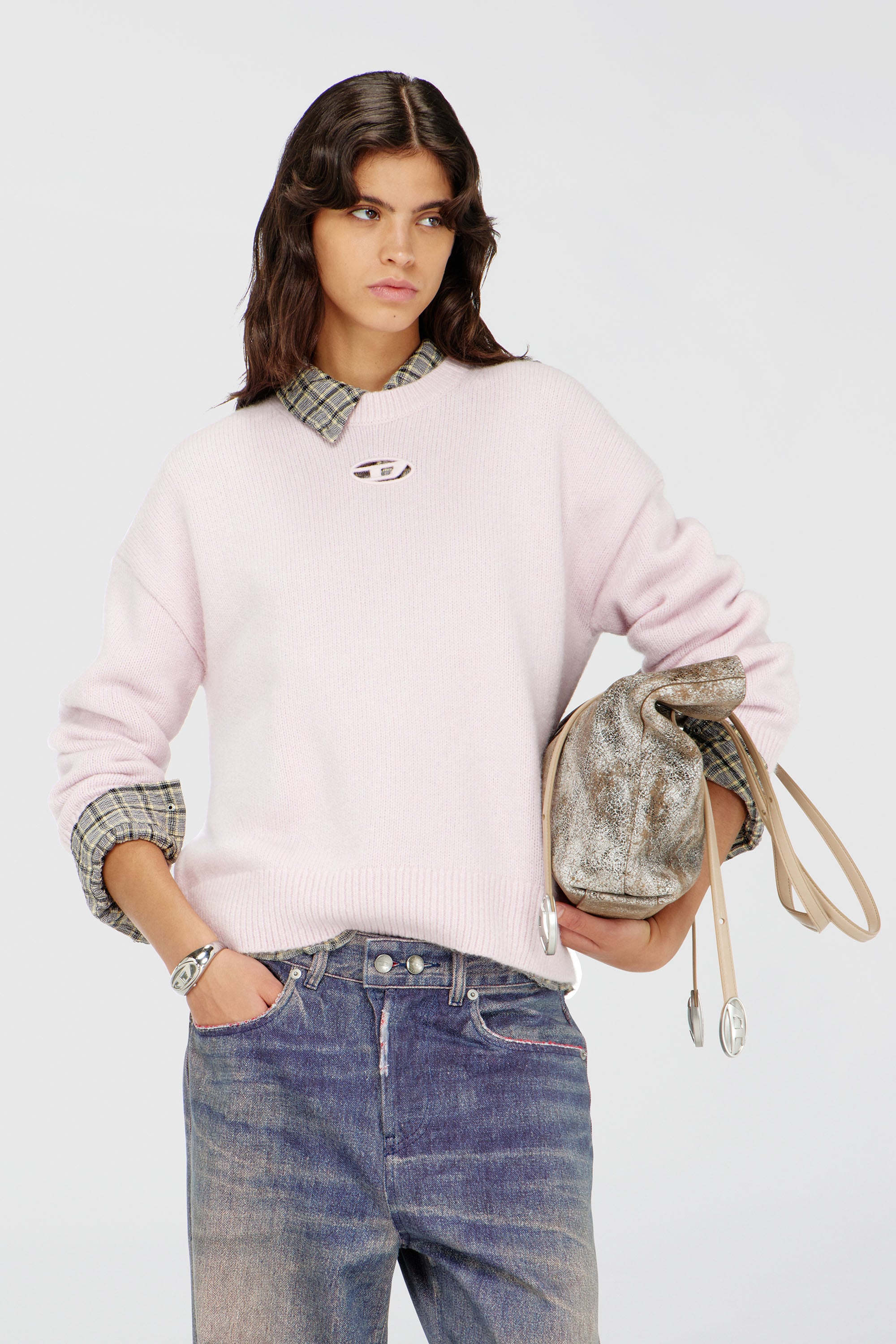 Diesel - M-AREETA, Damen Pullover aus Woll- und Alpakamischung in Rosa - 1
