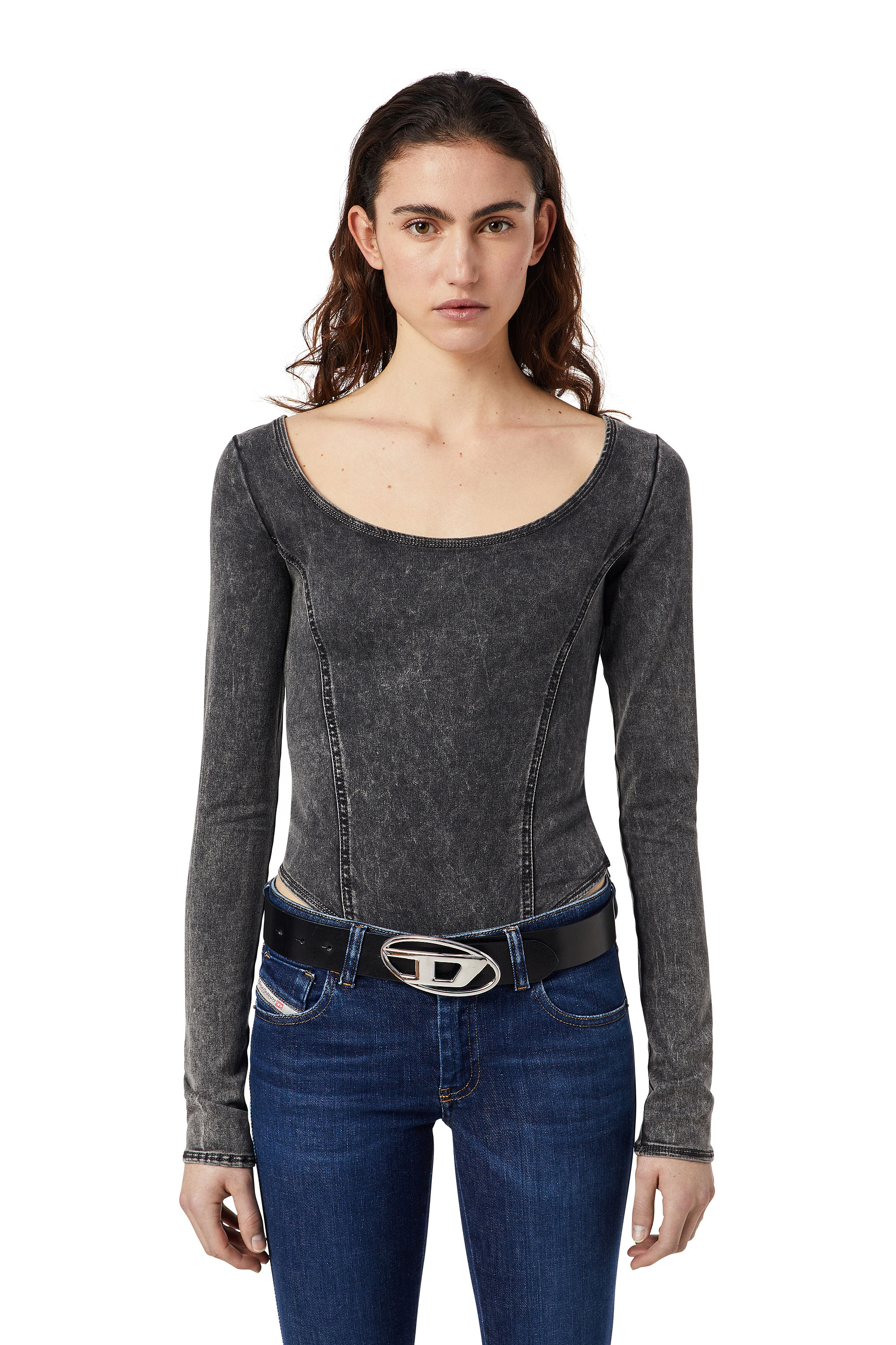 Diesel - D-CHO TRACK DENIM BODYSUIT, Dunkelblau - Image 1