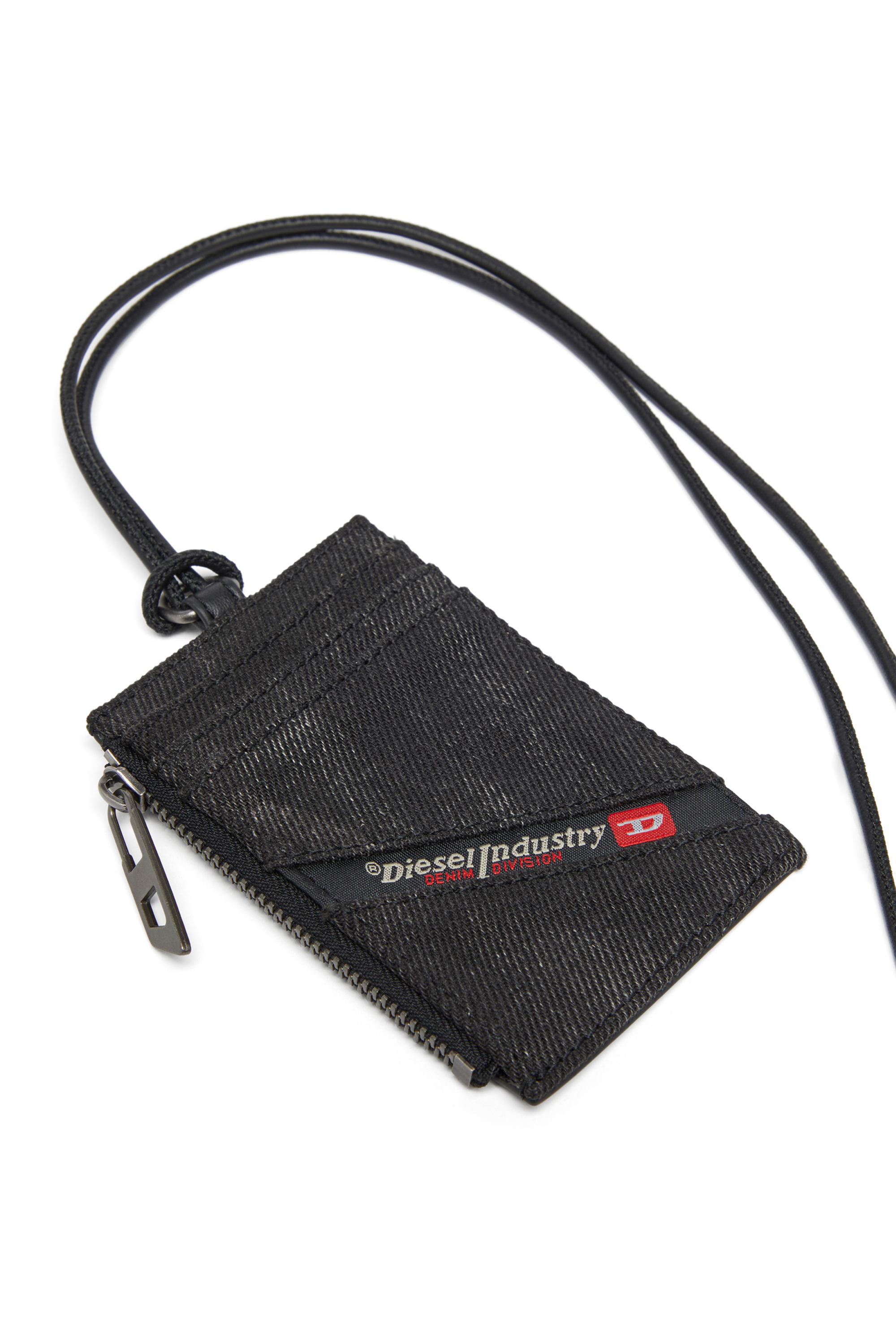 Diesel - MULTI-PKTS BADGE HOLDER, Herren Ausweishalter aus Denim mit Lederdetails in Schwarz - 3
