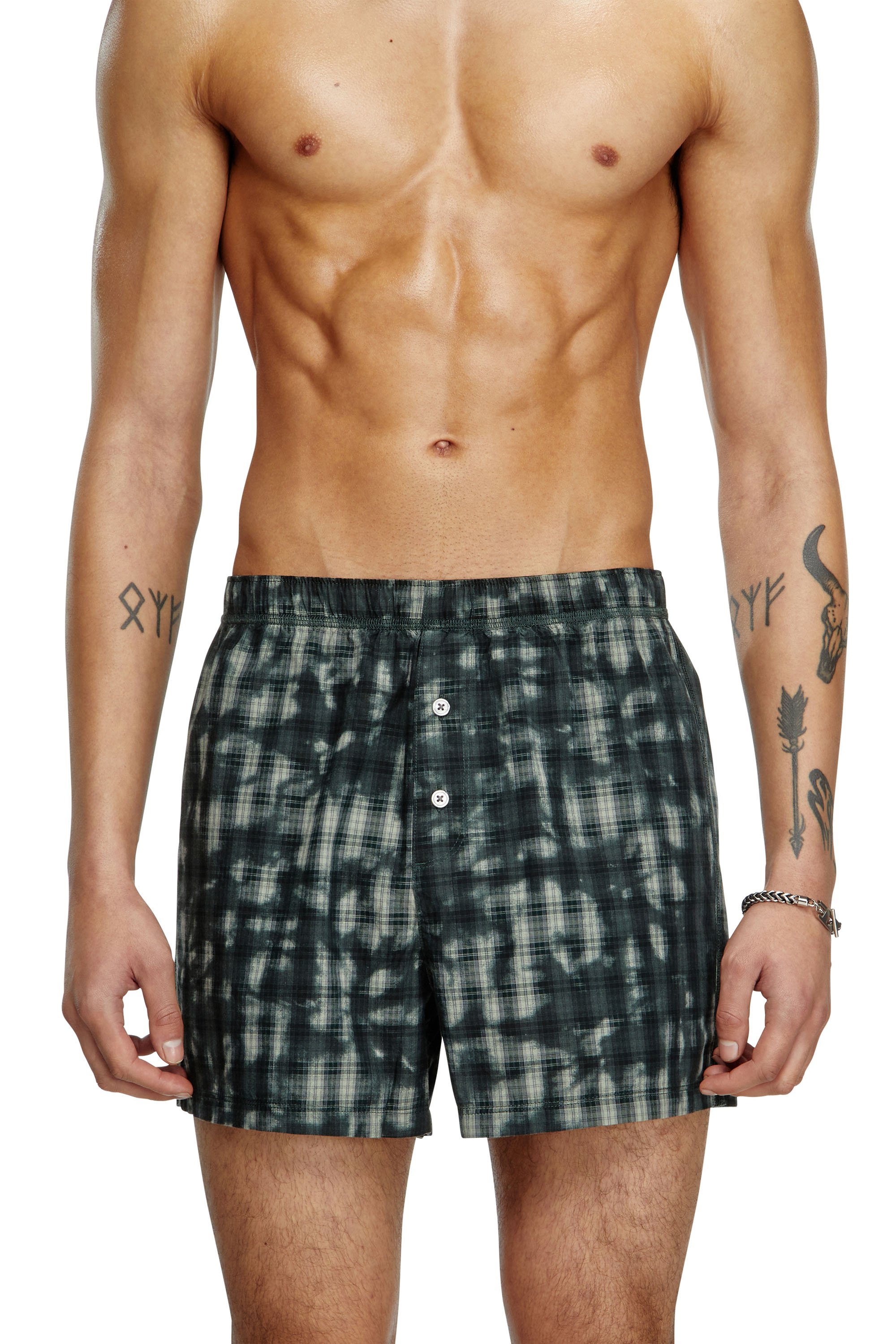 Diesel - STARK-UTLT, Unisex Boxershorts mit Karo-Print in Dunkelgrün - 2