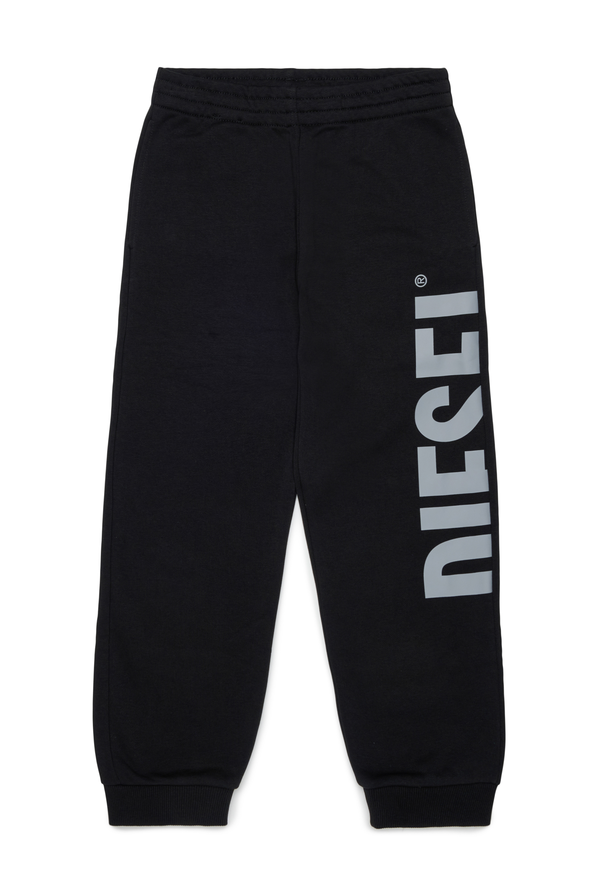 Diesel - PRES, Herren Sweatpants mit abgeschnittenem Logo-Print in Schwarz - 1