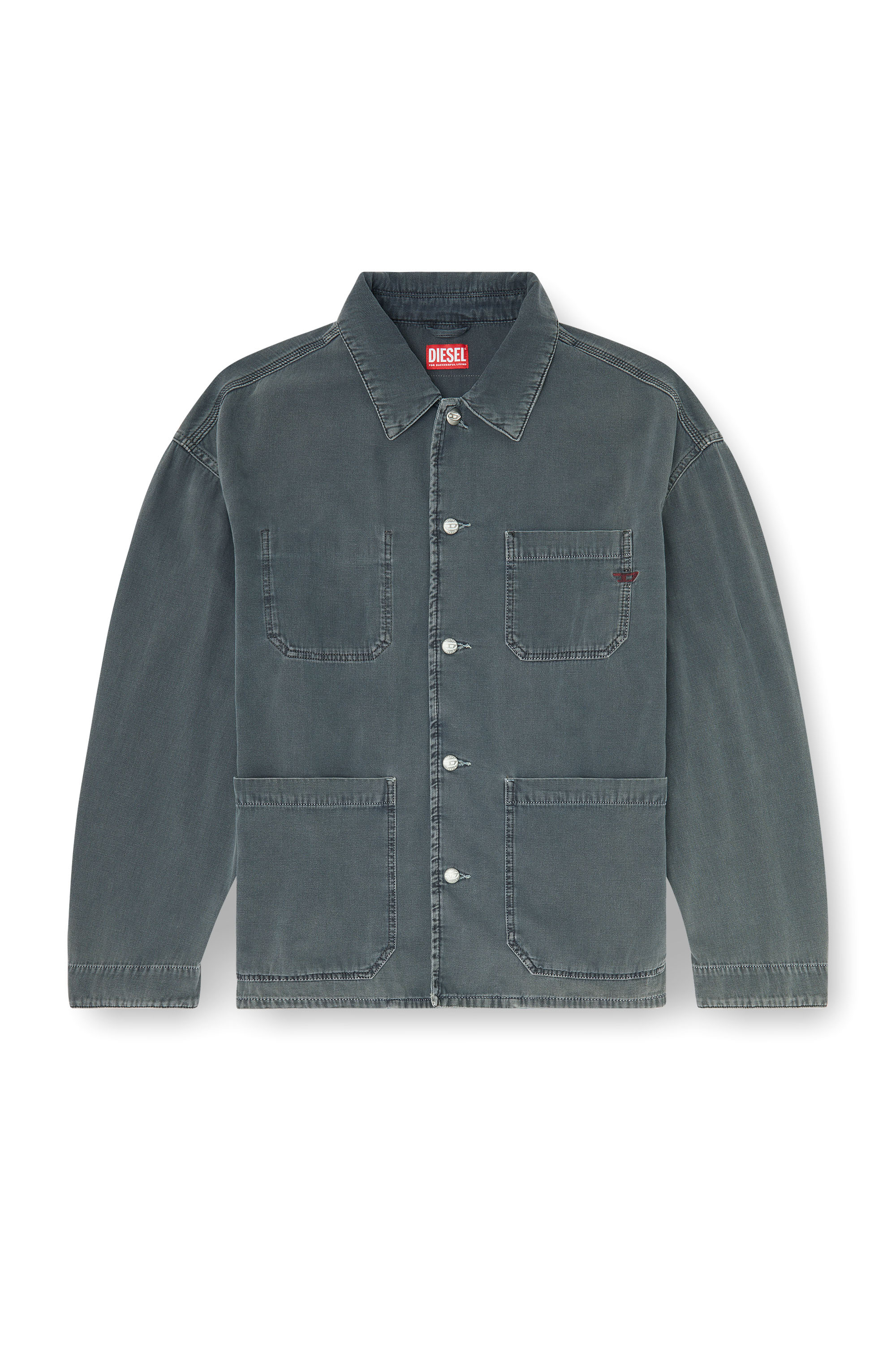 Diesel - D-STACK-U, Unisex Utility-Jacke aus farbigem denim in Grau - 3
