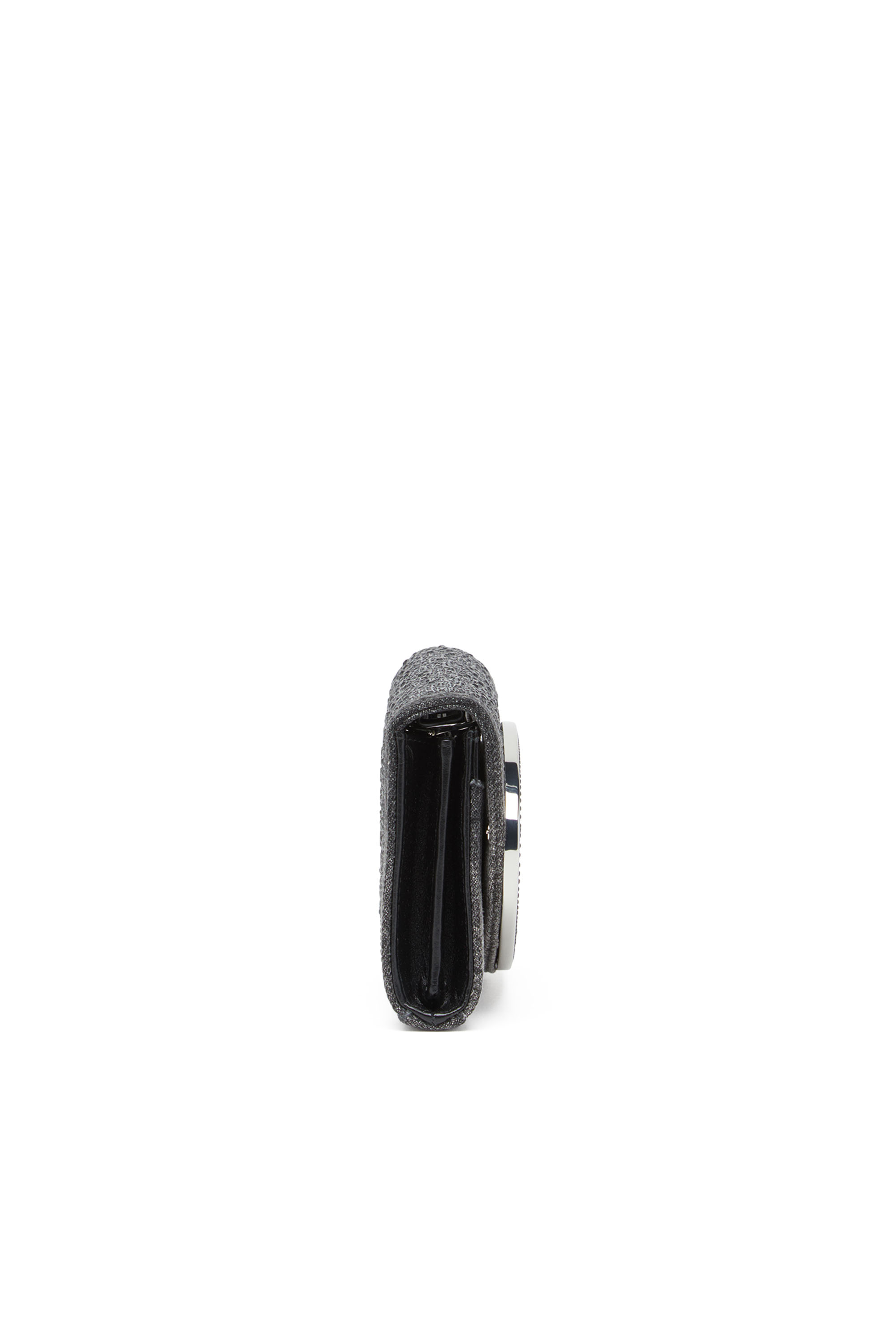 Diesel - 1DR WALLET STRAP, Damen Portemonnaie-Tasche aus Kristall-Denim in Schwarz - Image 3