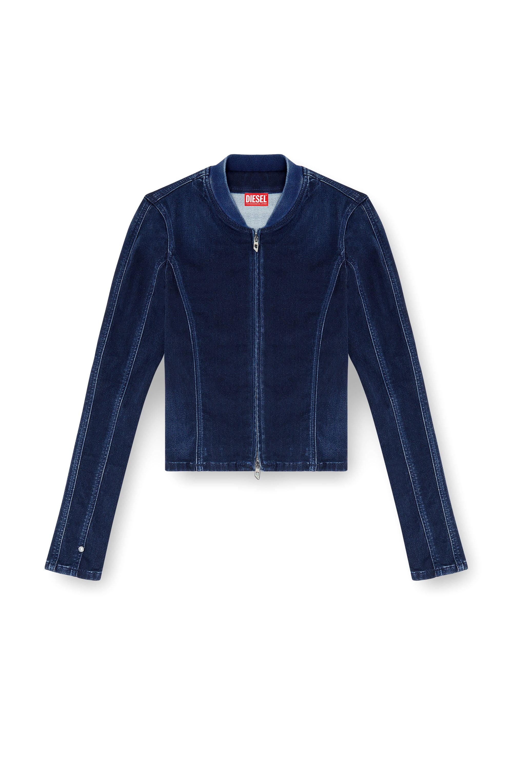 Diesel - DE-GARY-D JOGG, Damen Cropped jacket aus JoggJeans in Dunkelblau - 3