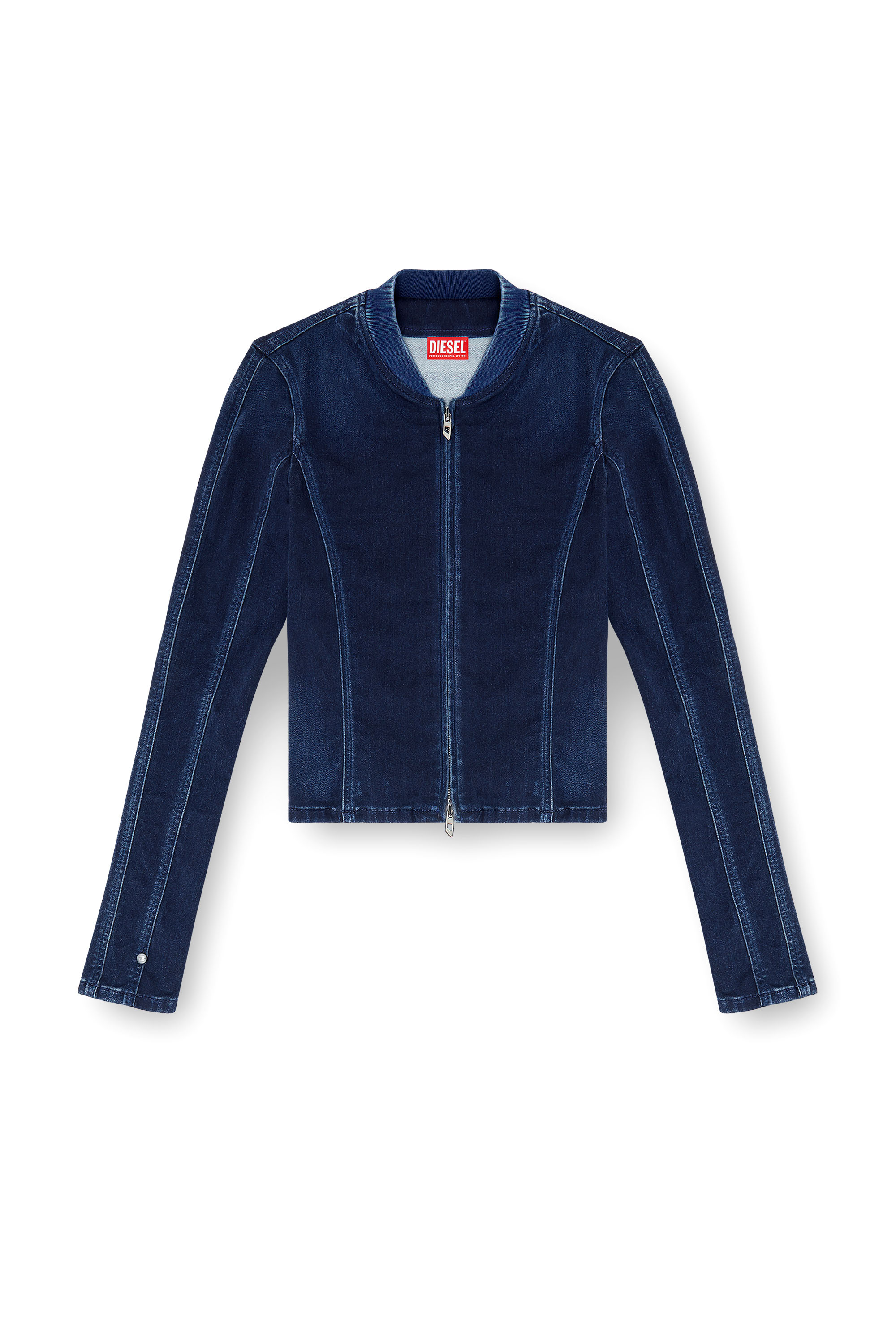 Diesel - DE-GARY-D JOGG, Damen Cropped jacket aus JoggJeans in Dunkelblau - 2