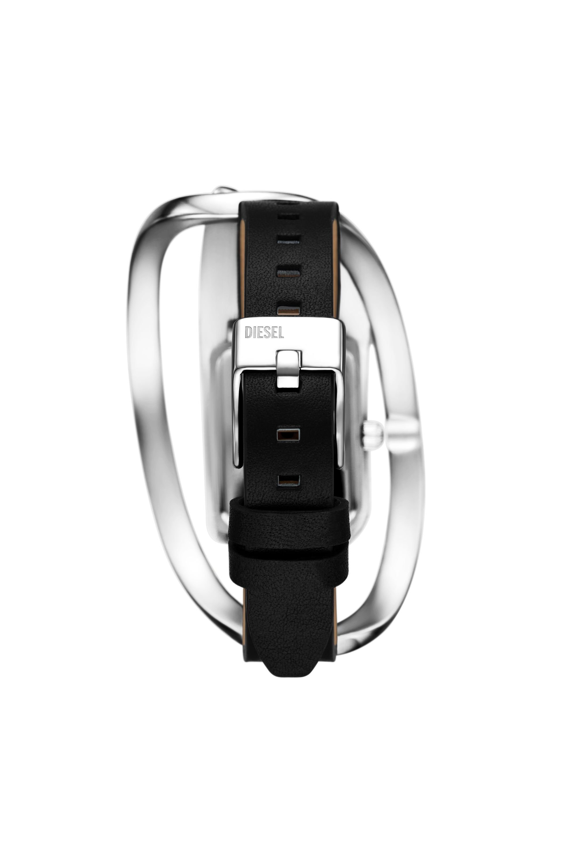 Diesel - DZ5627 WATCH, Damen Wrap-D Schwarze Lederuhr in Silber/Schwarz - 2
