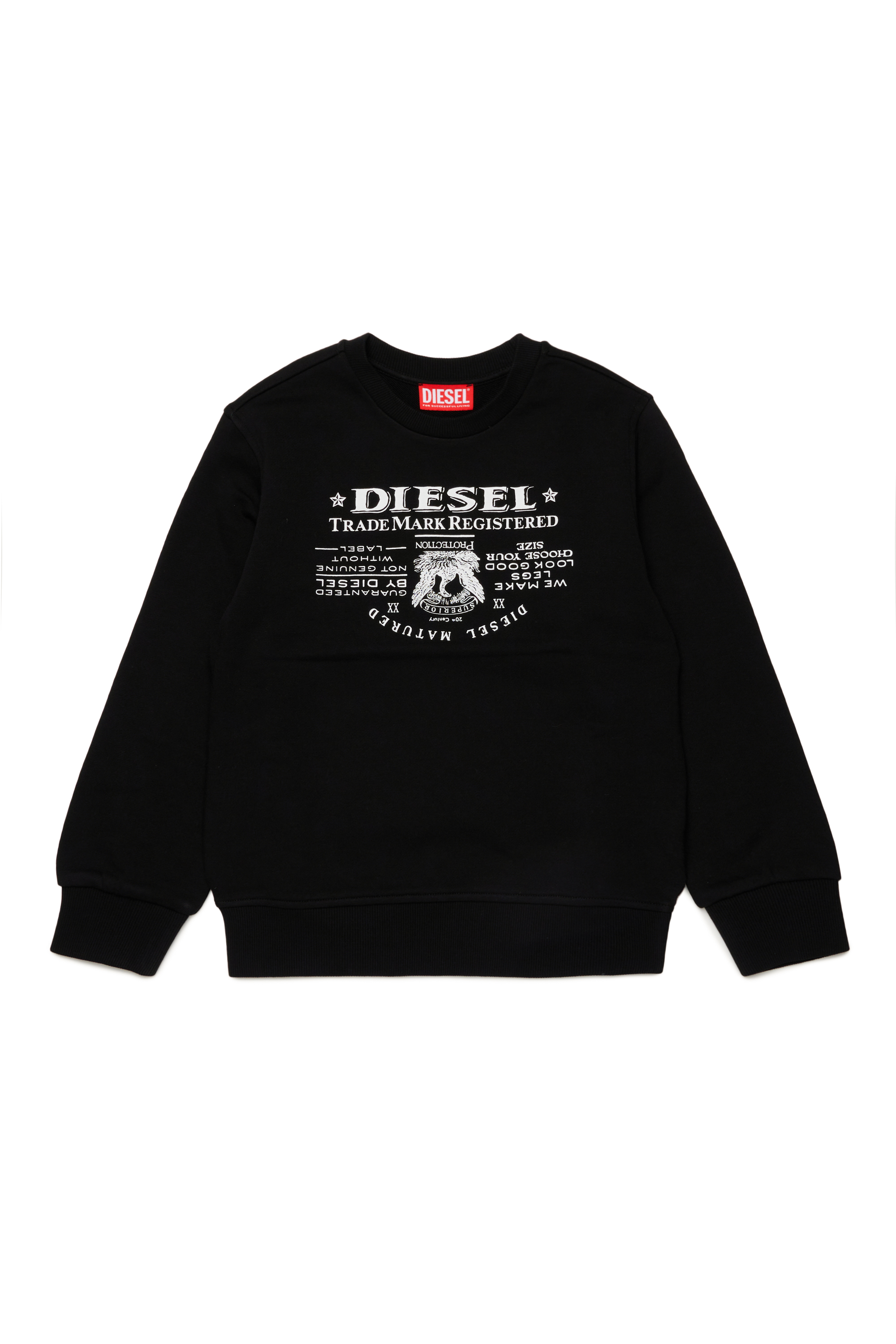 Diesel - SGINNL2 OVER, Herren Sweatshirt mit Jacron Patch-Print in Schwarz - 1