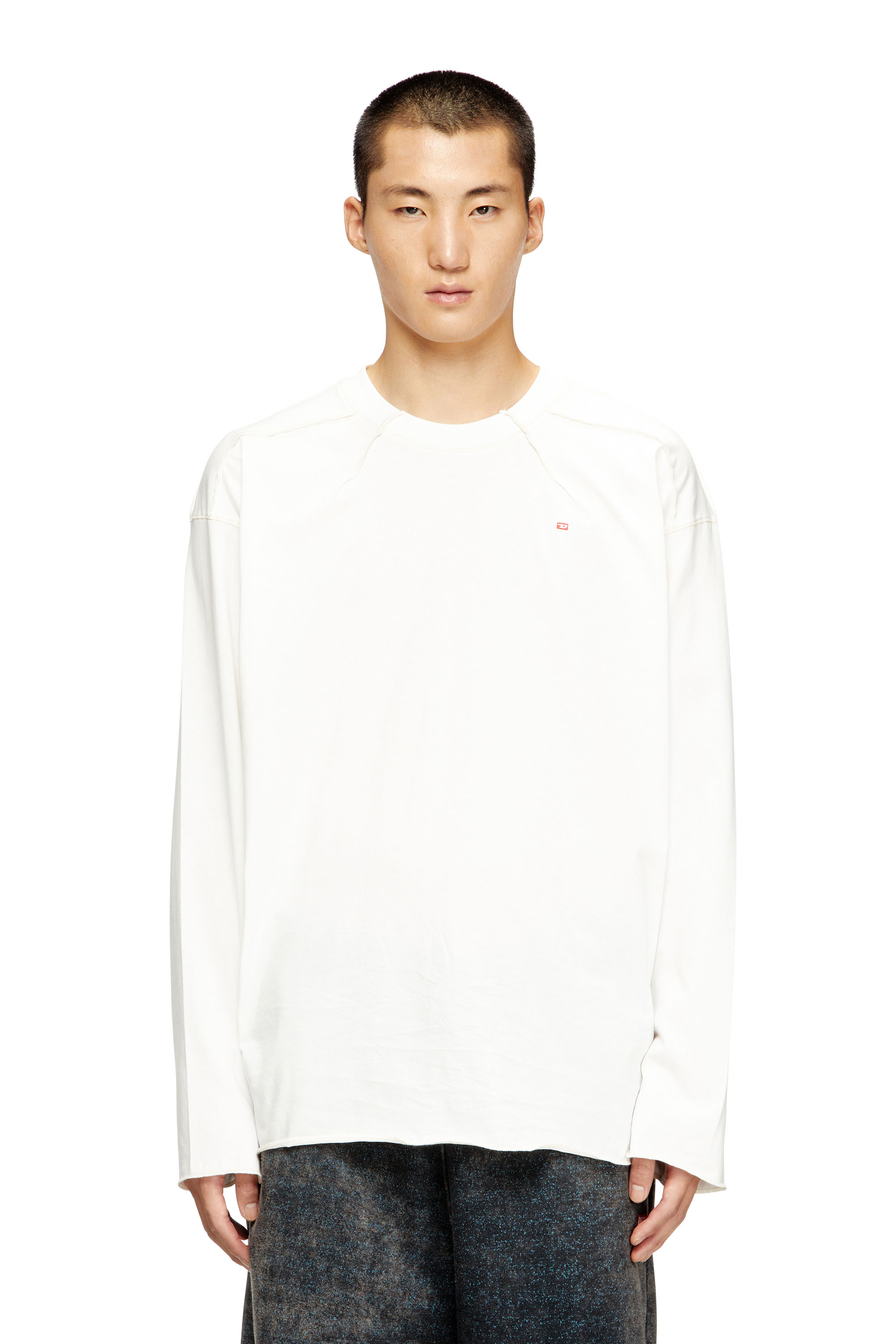Diesel - T-CRAHOR-BOXT-LS-T1, Herren Baumwoll-T-Shirt in Wei&szlig; - 3