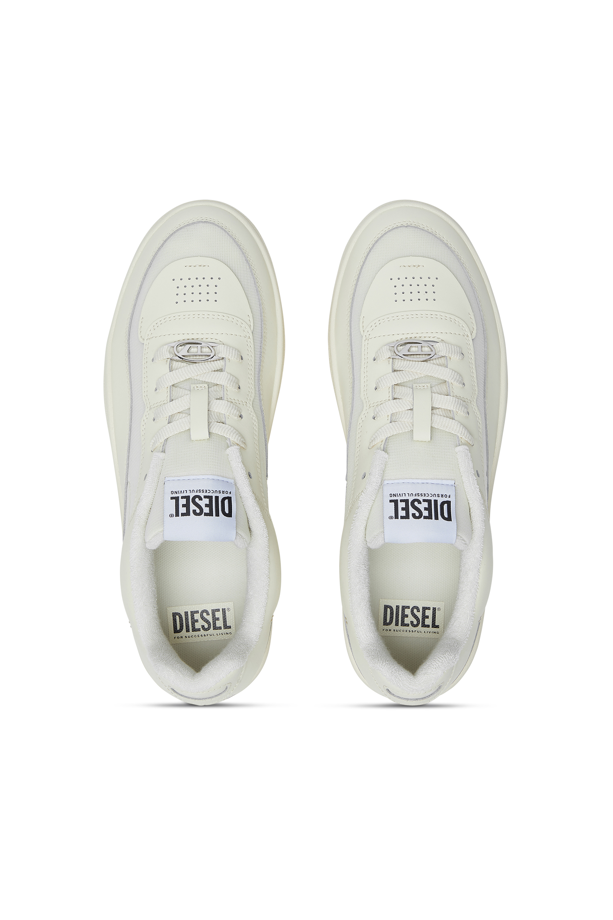 Diesel - S-OVAL SKATE LOW, Herren S-Oval Skate-Sneakers aus Leder mit Einsatz aus Stoff in Beige - 5