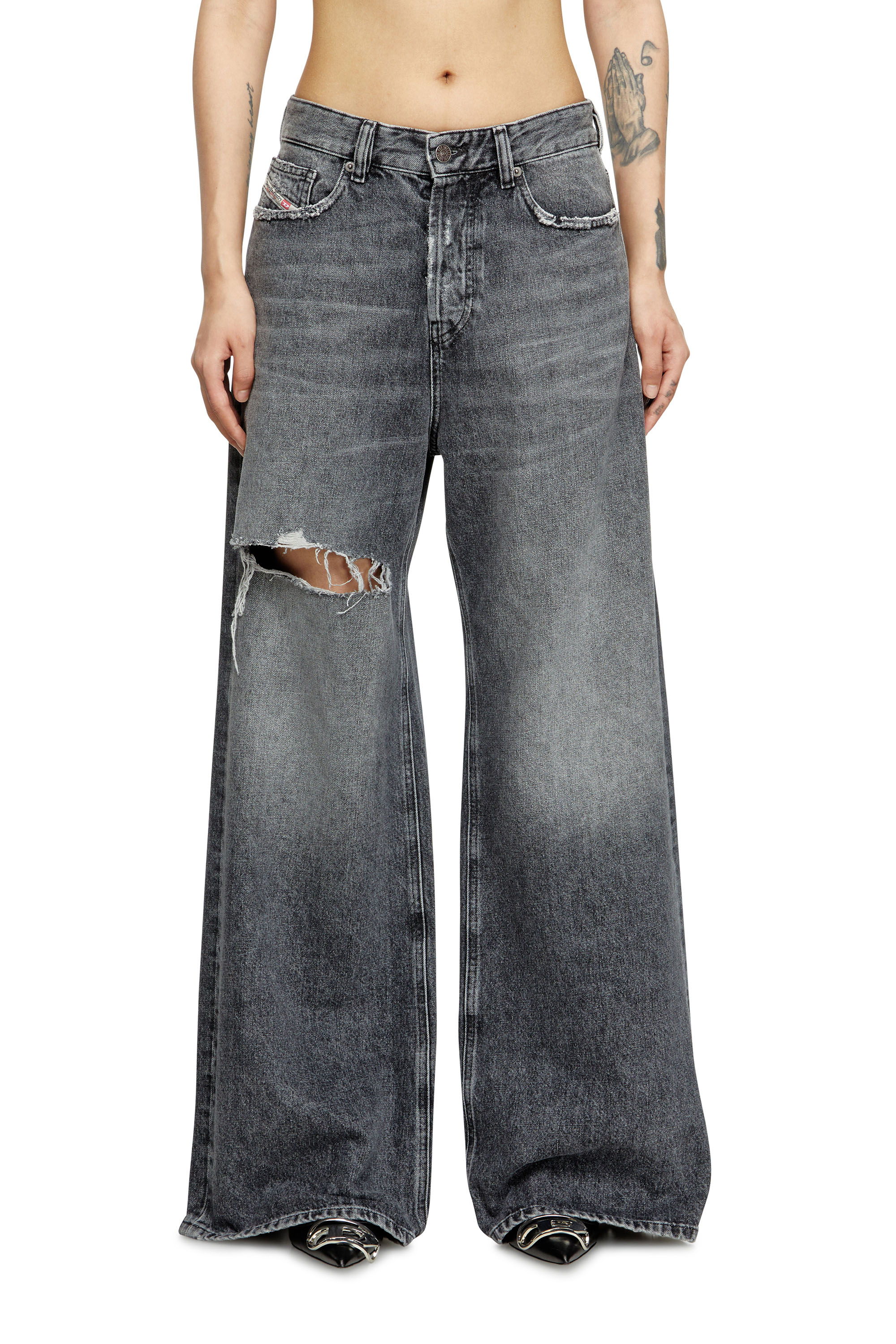 Diesel - Damen Relaxed Jeans 1996 D-Sire 007X4, Schwarz/Dunkelgrau - 2