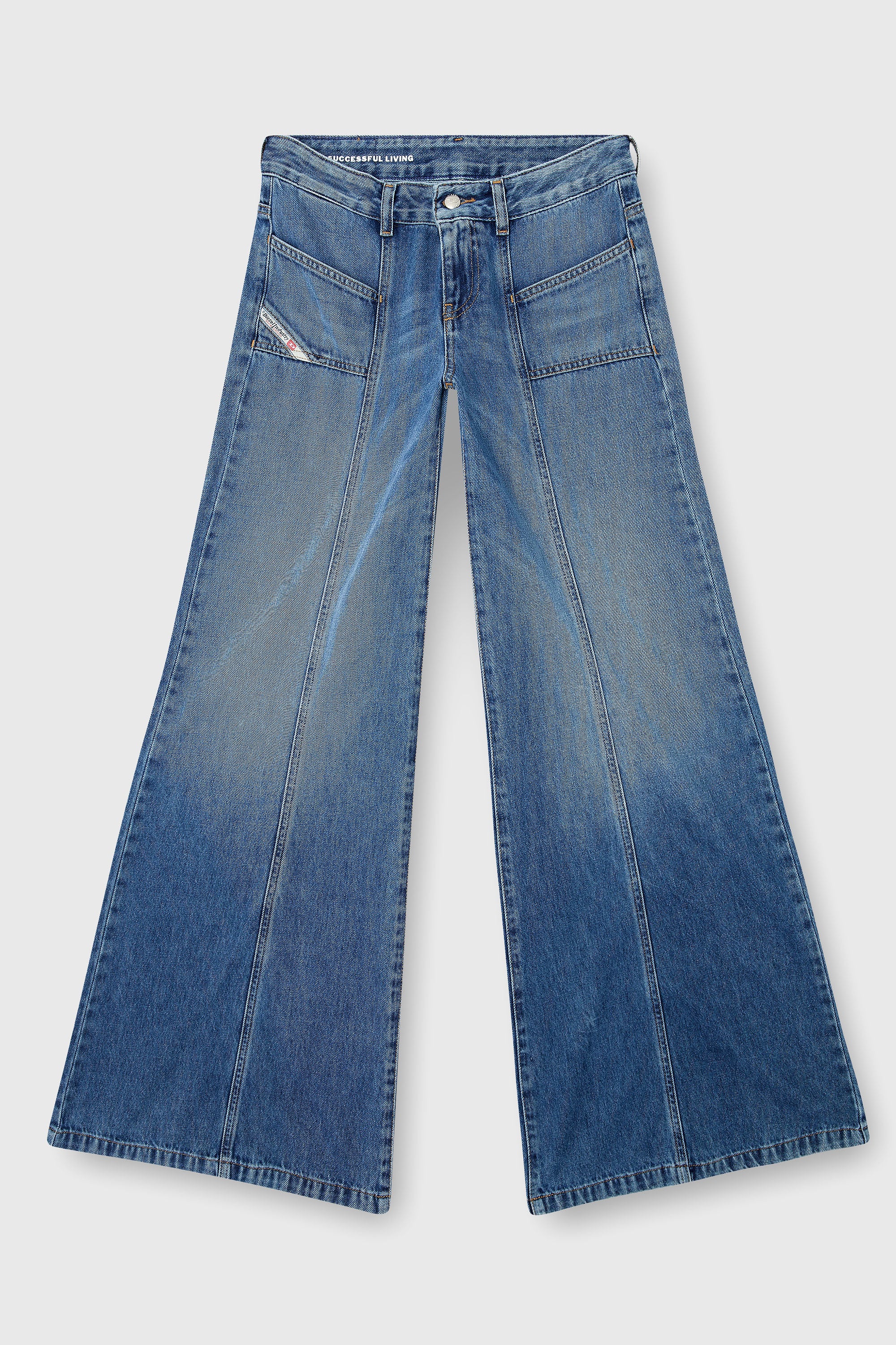 Diesel - Damen Flare Jeans D-Akii 09M56, Mittelblau - 2