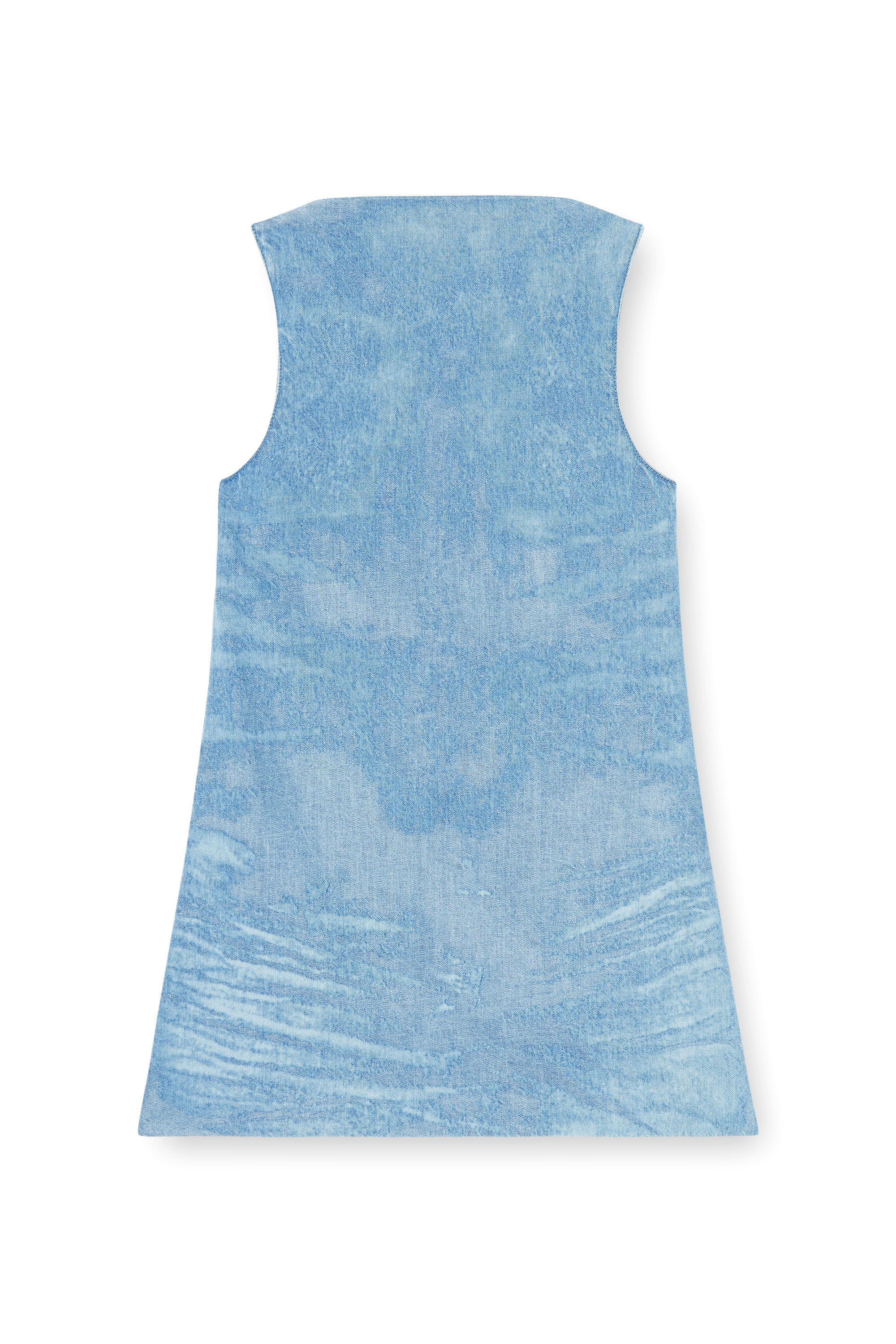 Diesel - DE-SELUNE-FSI, Damen Kurzes Kleid aus Satin-Denim in Blau - 2
