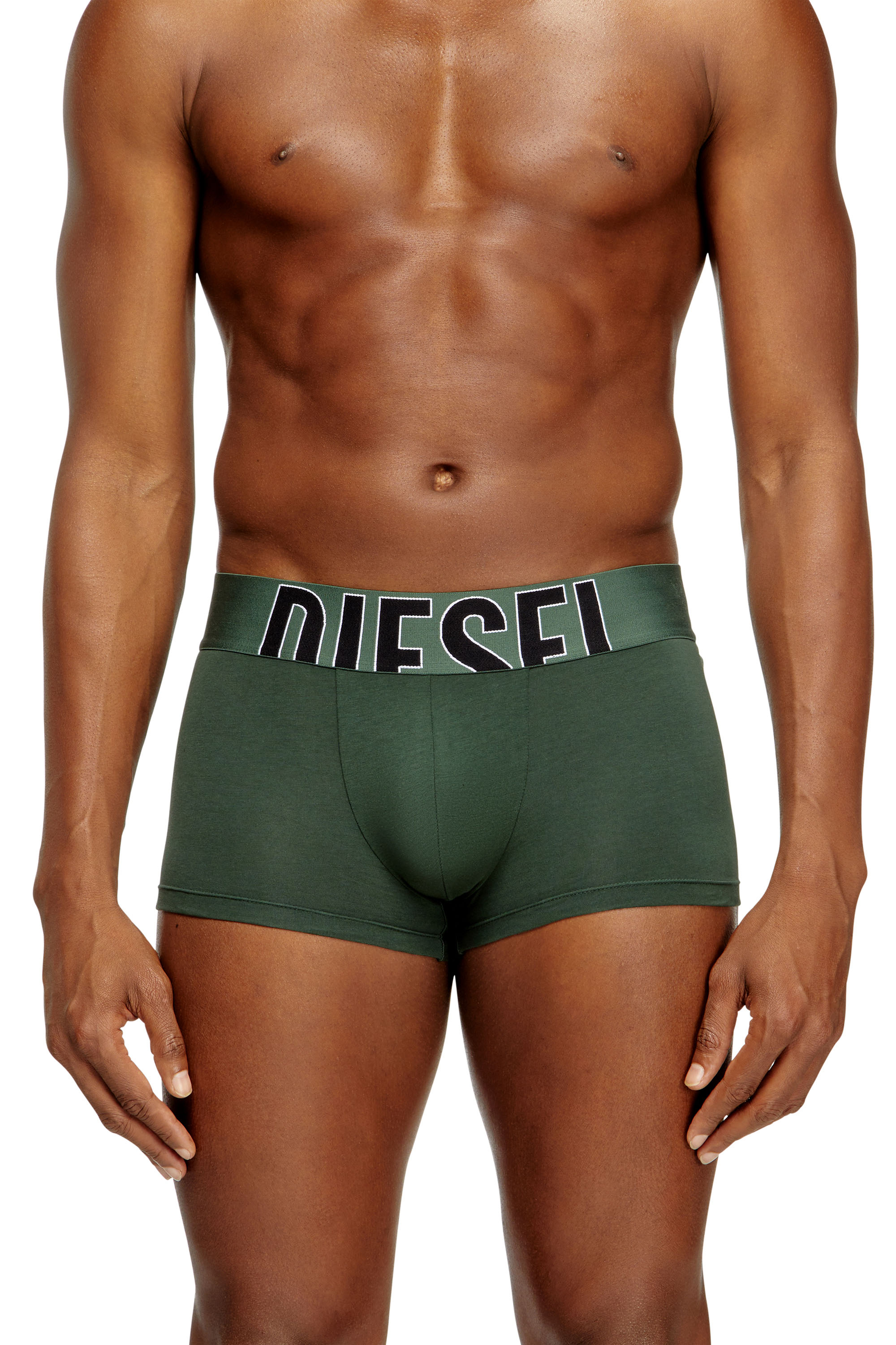 Diesel - DAMIEN-D-POP-3PACK-55, Herren Dreierpack Boxershorts aus Stretch-Baumwolle mit ausgeschnittenem Logo in Grün - 2