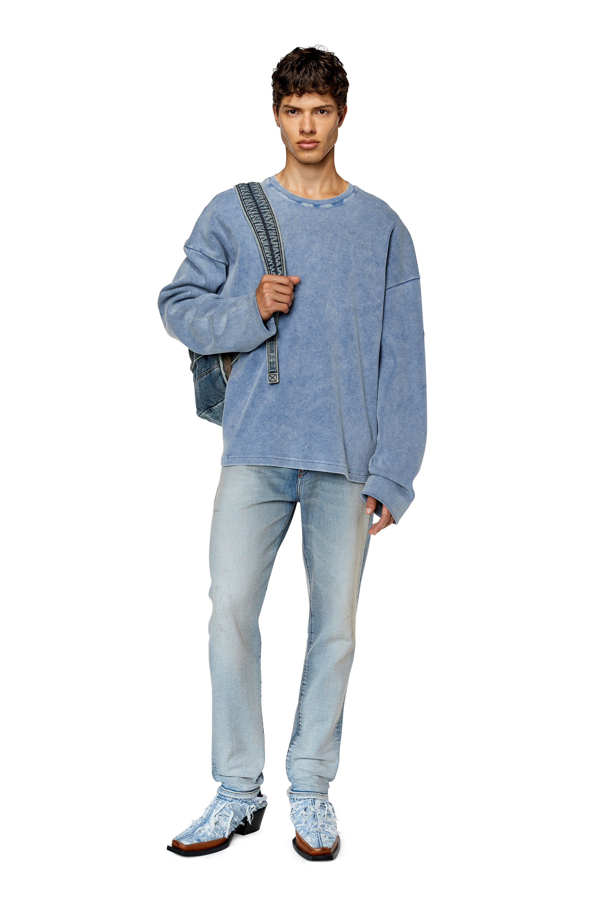 Diesel - 2019 D-Strukt 09E84 Slim Jeans, Hellblau - Image 4