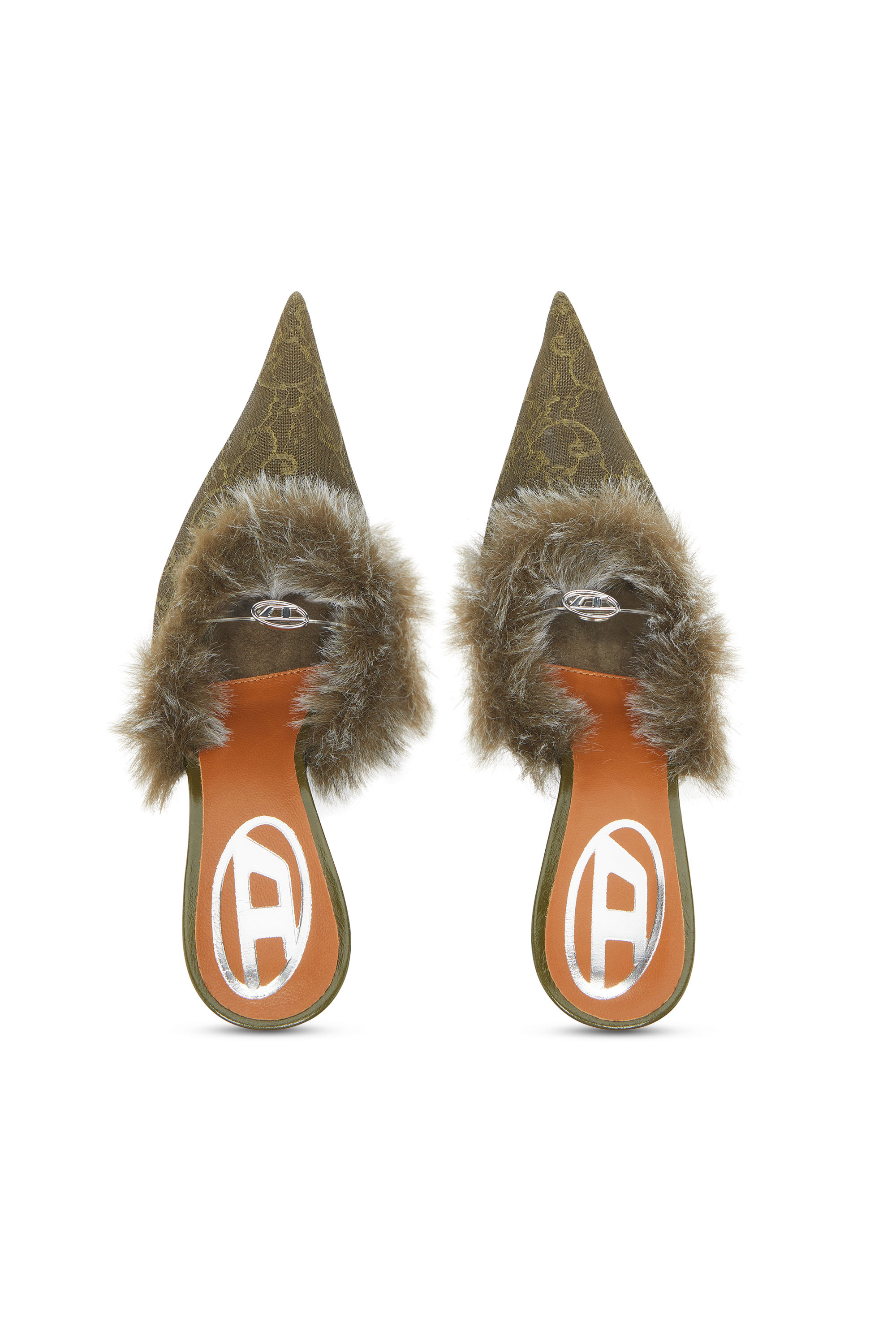 Diesel - D-JEWELS  MULE FUR 90, Damen D-Ten&Half - Mules aus Nylon mit flauschigem Besatz in null - 4