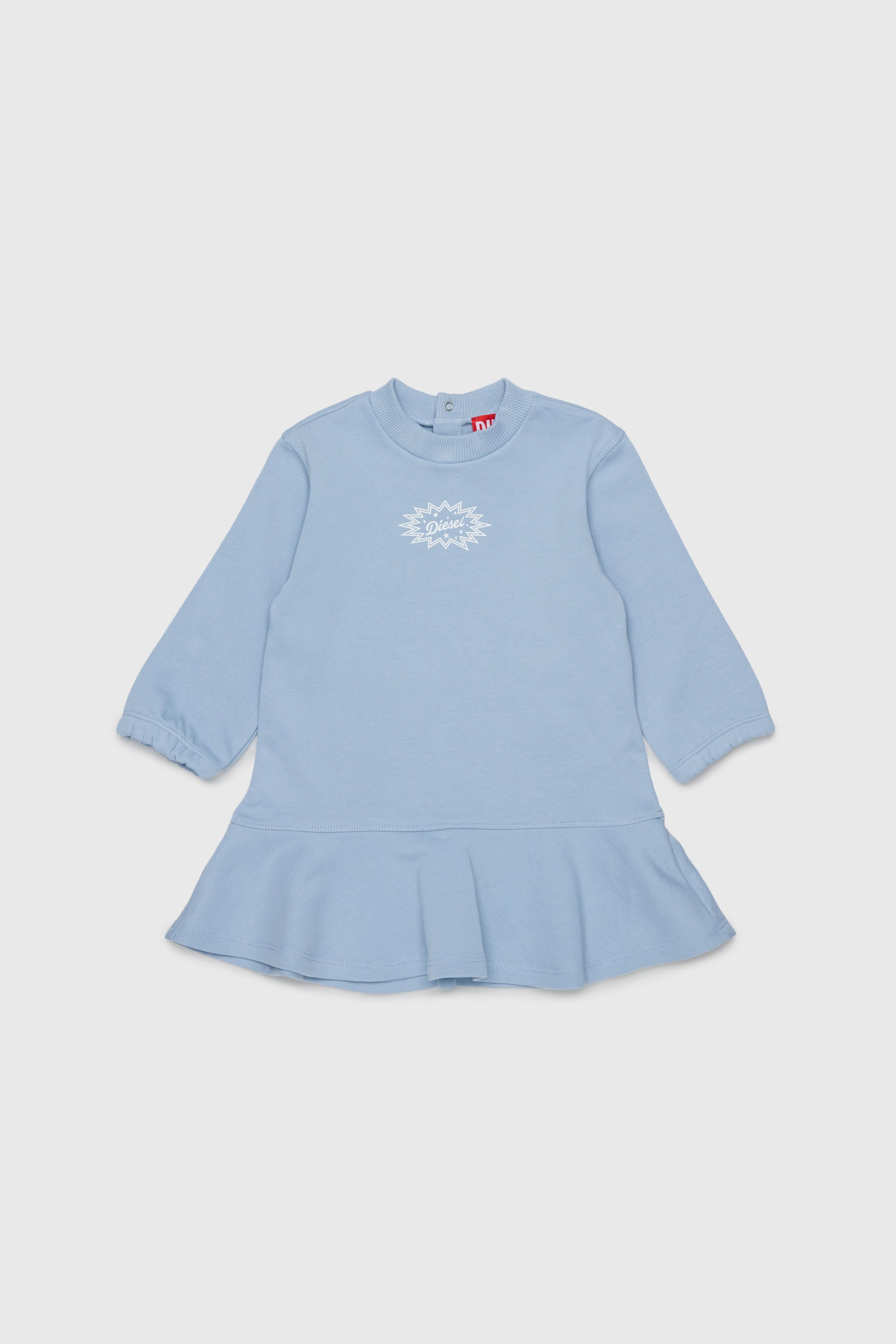 Diesel - DFUMB, Damen Sweatshirt-Kleid mit R&uuml;schenabschluss in Hellblau - 2