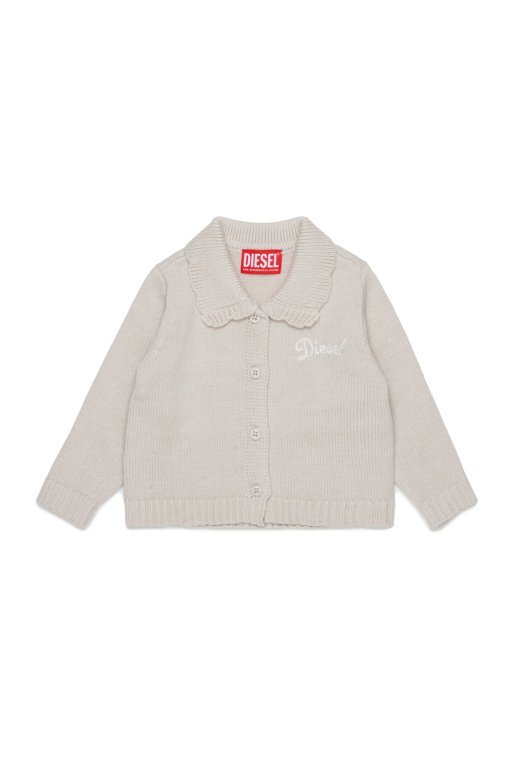 Diesel - KSCALOB, Damen Cardigan mit Kaschmiranteil und Muschelkragen in Wei&szlig; - 1