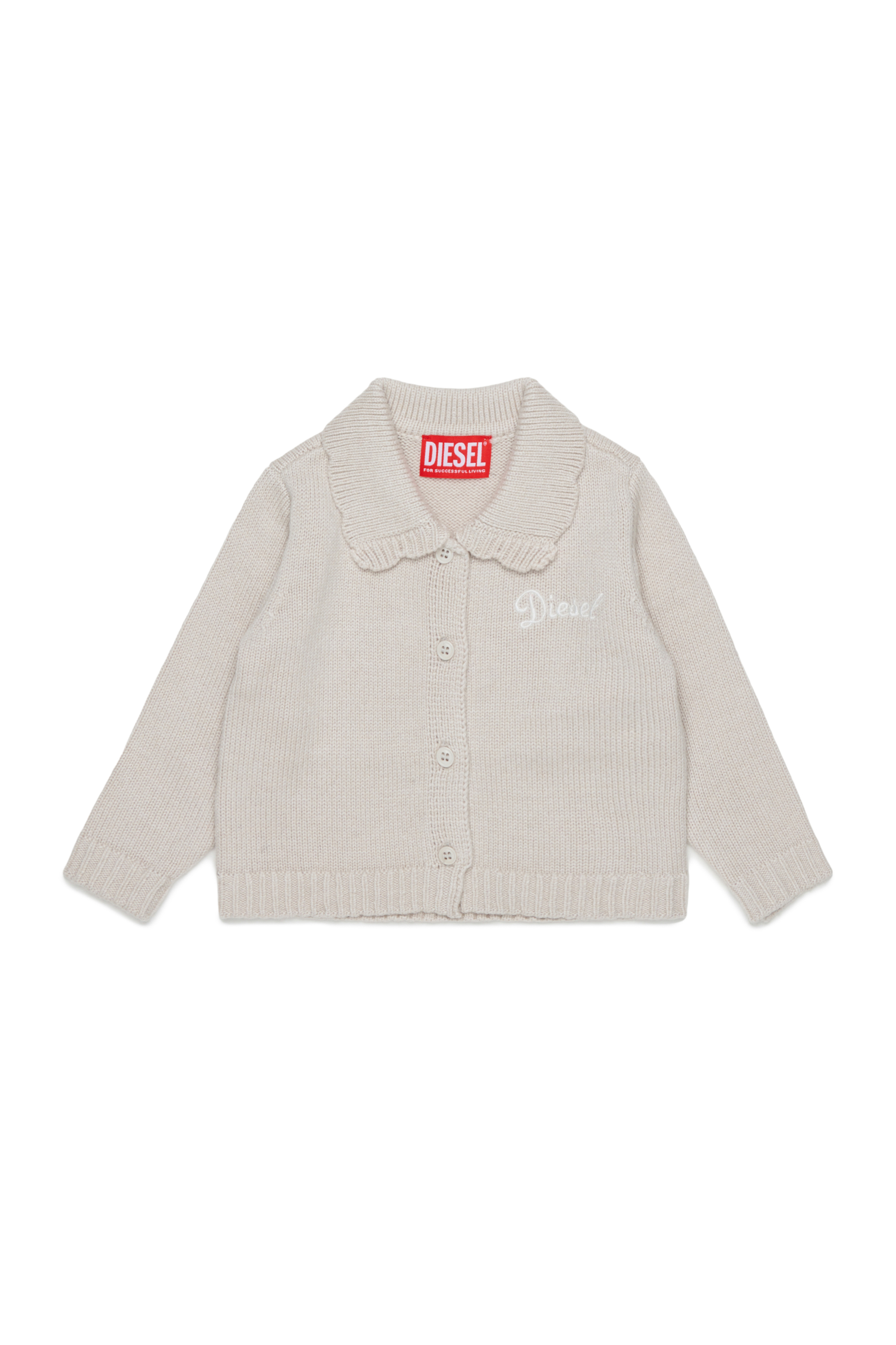 Diesel - KSCALOB, Damen Cardigan mit Kaschmiranteil und Muschelkragen in Wei&szlig; - 1