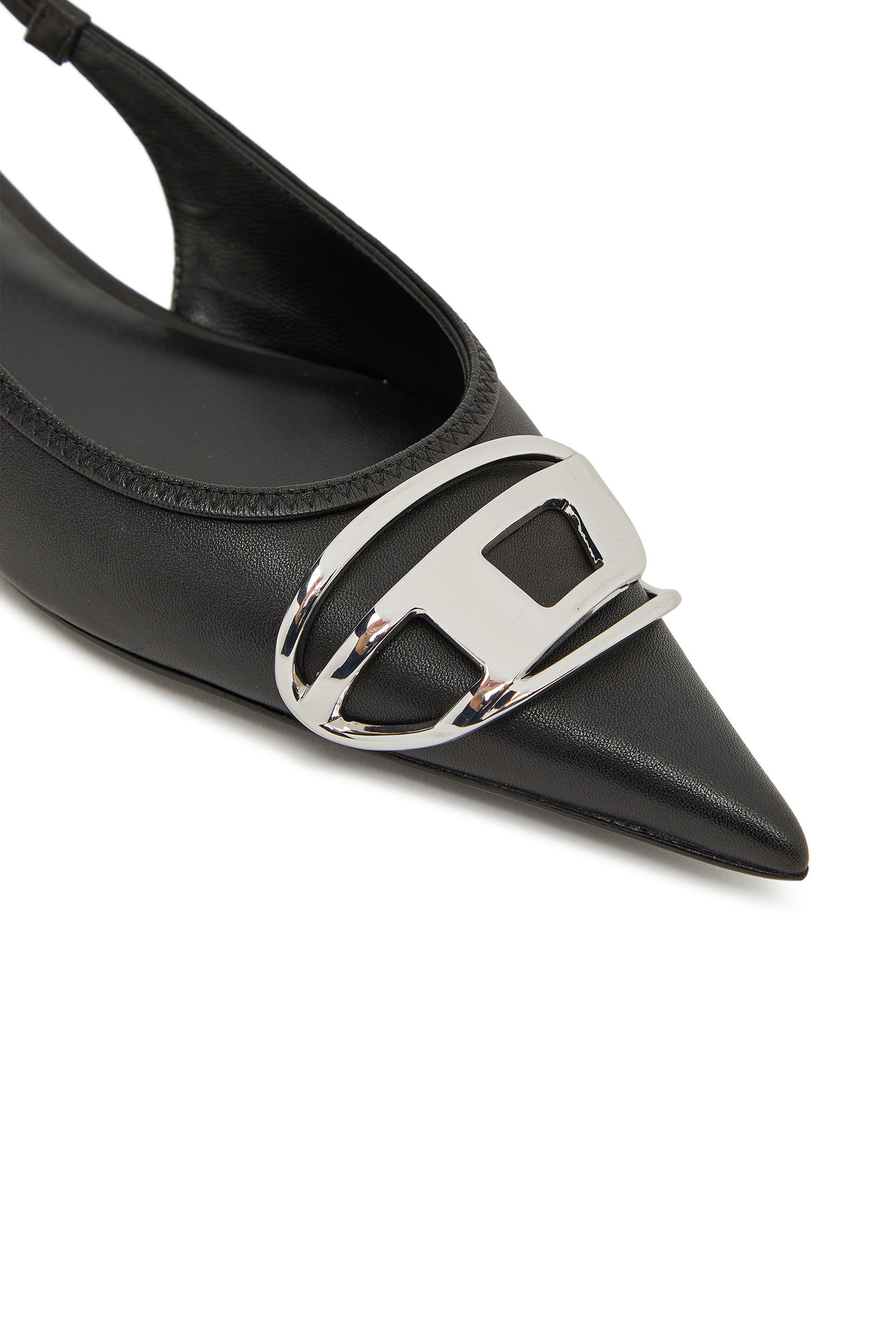 Diesel - D-VENUS SB BAL, Damen Flache Slingback-Schuhe aus Nappa-Leder in Schwarz - 4