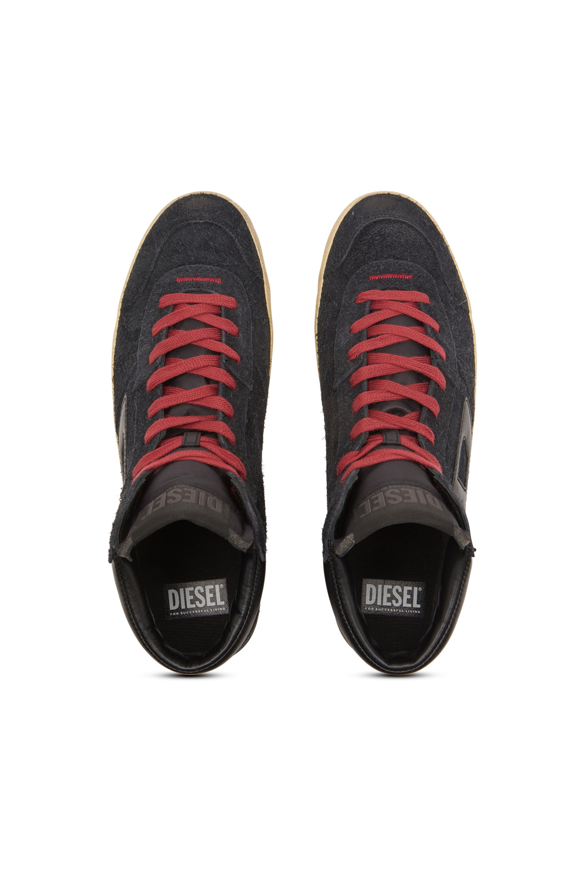 Diesel - S-LEROJI MID, Herren S-Leroji-High Top-Sneakers aus aufgerautem Wildleder in Schwarz - 4