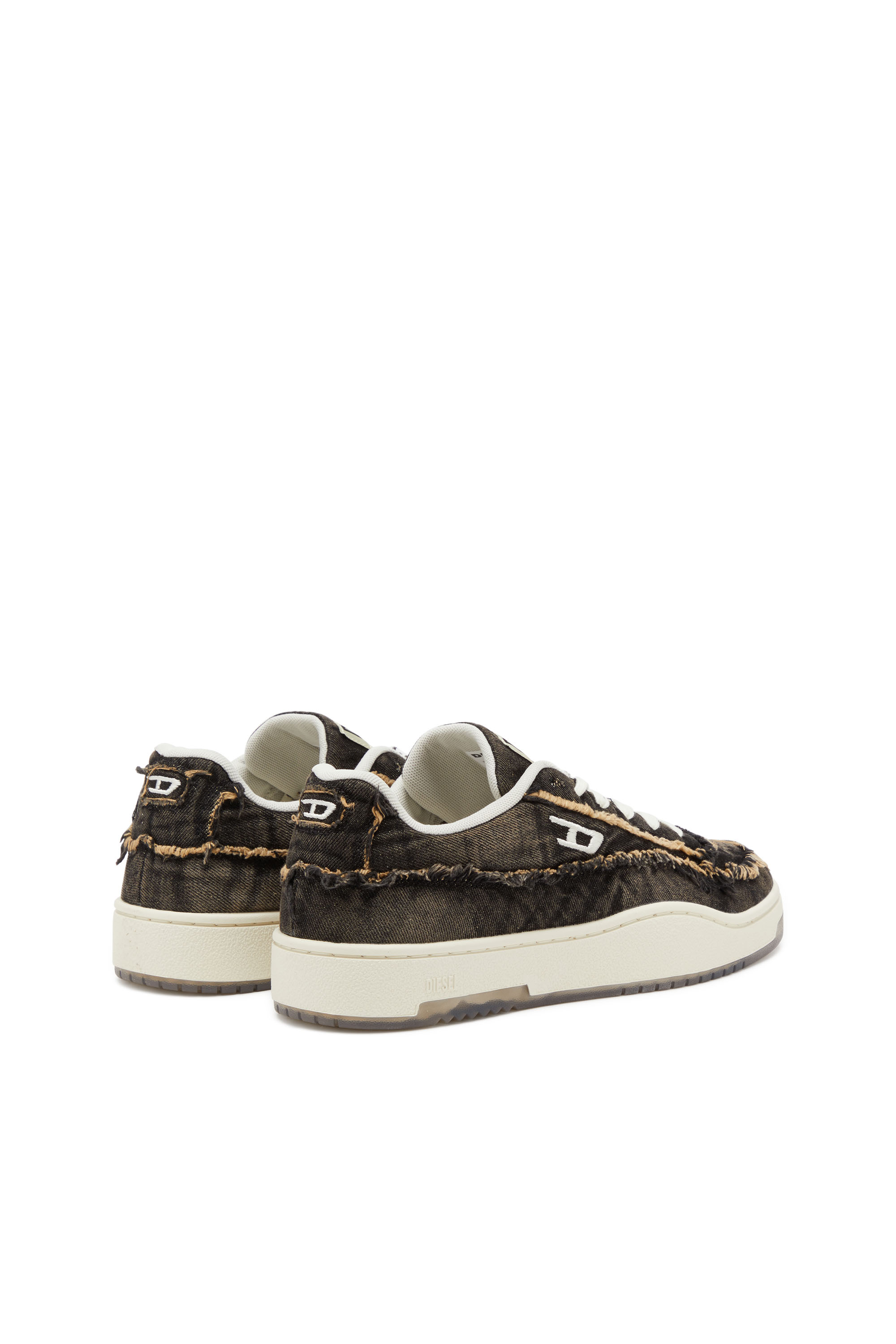 Diesel - S-TRACKER-D LOW, Herren S-Tracker-D-Ausgefranste Sneakers aus Denim mit transparenter Sohle in Schwarz - 4