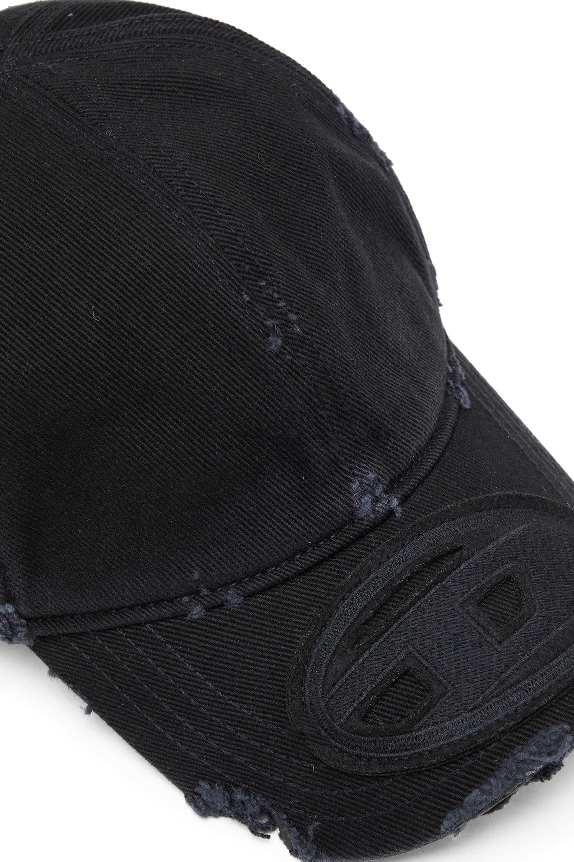 Diesel - C-BIGDOV, Herren Cap aus baumwoll-twill mit distressed details in Schwarz - 3