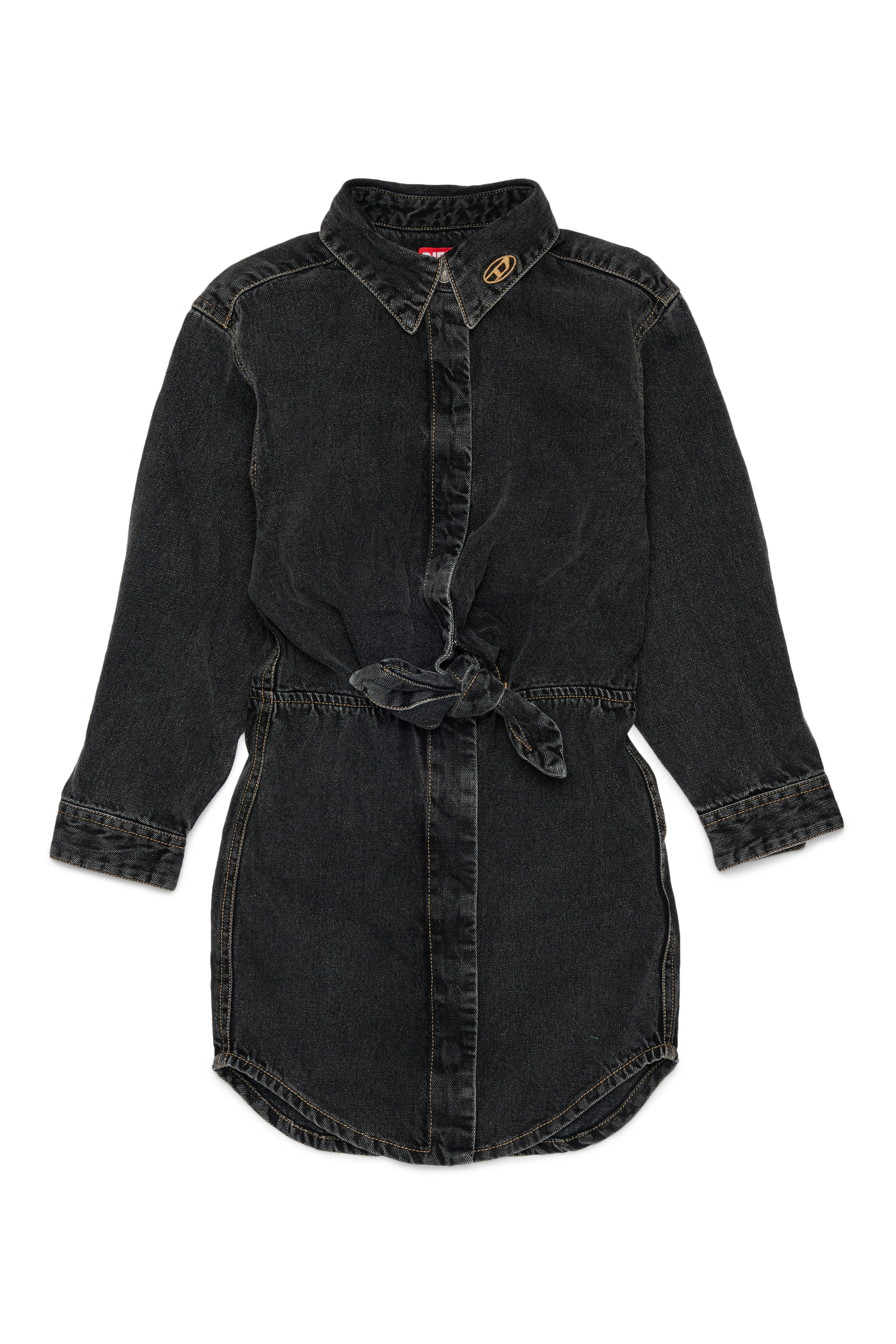 Diesel - DESUSY, Damen Jeanskleid aus Denim mit Tailleng&uuml;rtel in Schwarz/Dunkelgrau - 1
