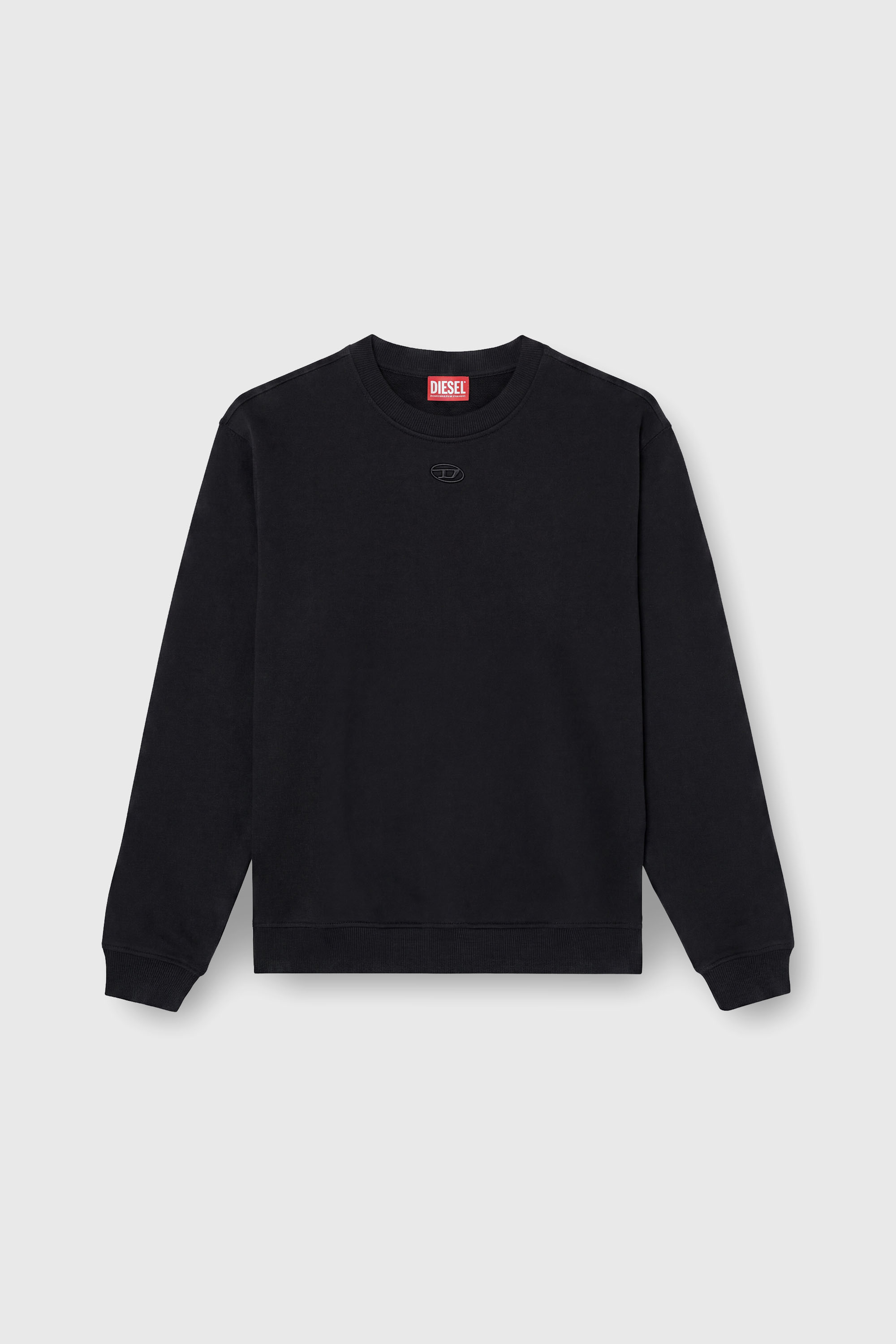 Diesel - F-NORMY-OD, Damen Baumwollsweatshirt mit ovaler D-Stickerei in Schwarz - 2