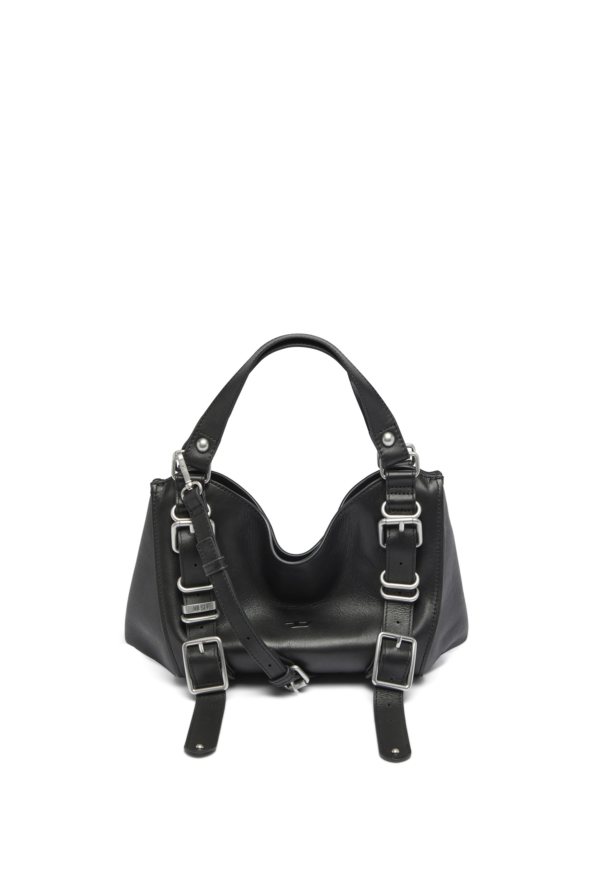 Diesel - D-ONE TOPHANDLE S, Damen D-One-Small Henkeltasche aus behandeltem Leder in Schwarz - 1