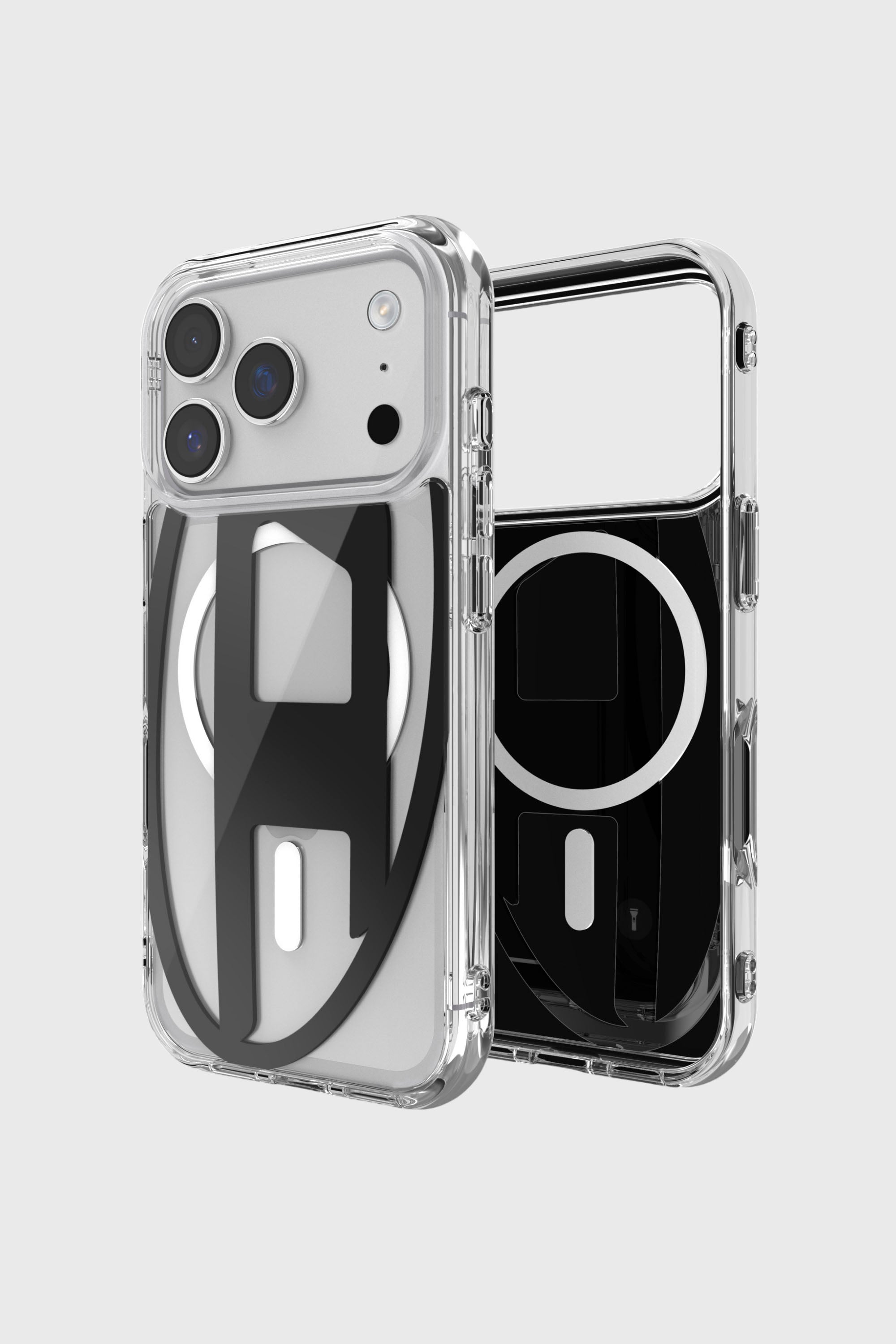 Diesel - 60417 AOP CASE, Unisex Oval D Metallgeh&auml;use mit Magsafe f&uuml;r iPhone 17 Pro in Schwarz - 1