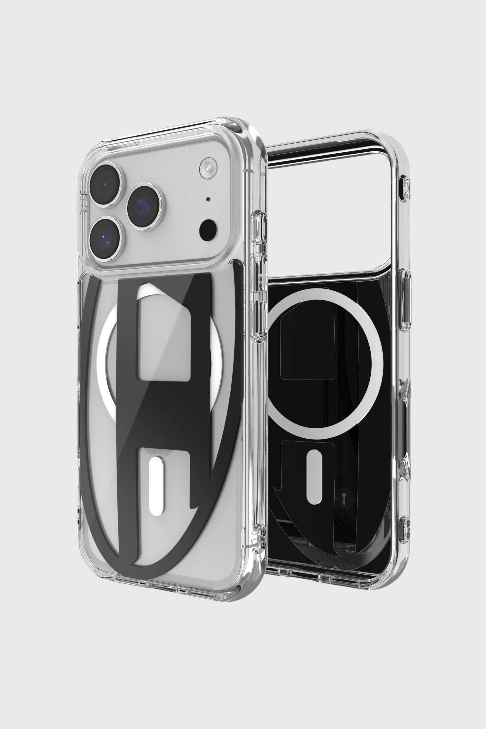 Diesel - 60417 AOP CASE, Unisex Oval D Metallgeh&auml;use mit Magsafe f&uuml;r iPhone 17 Pro in Schwarz - 1