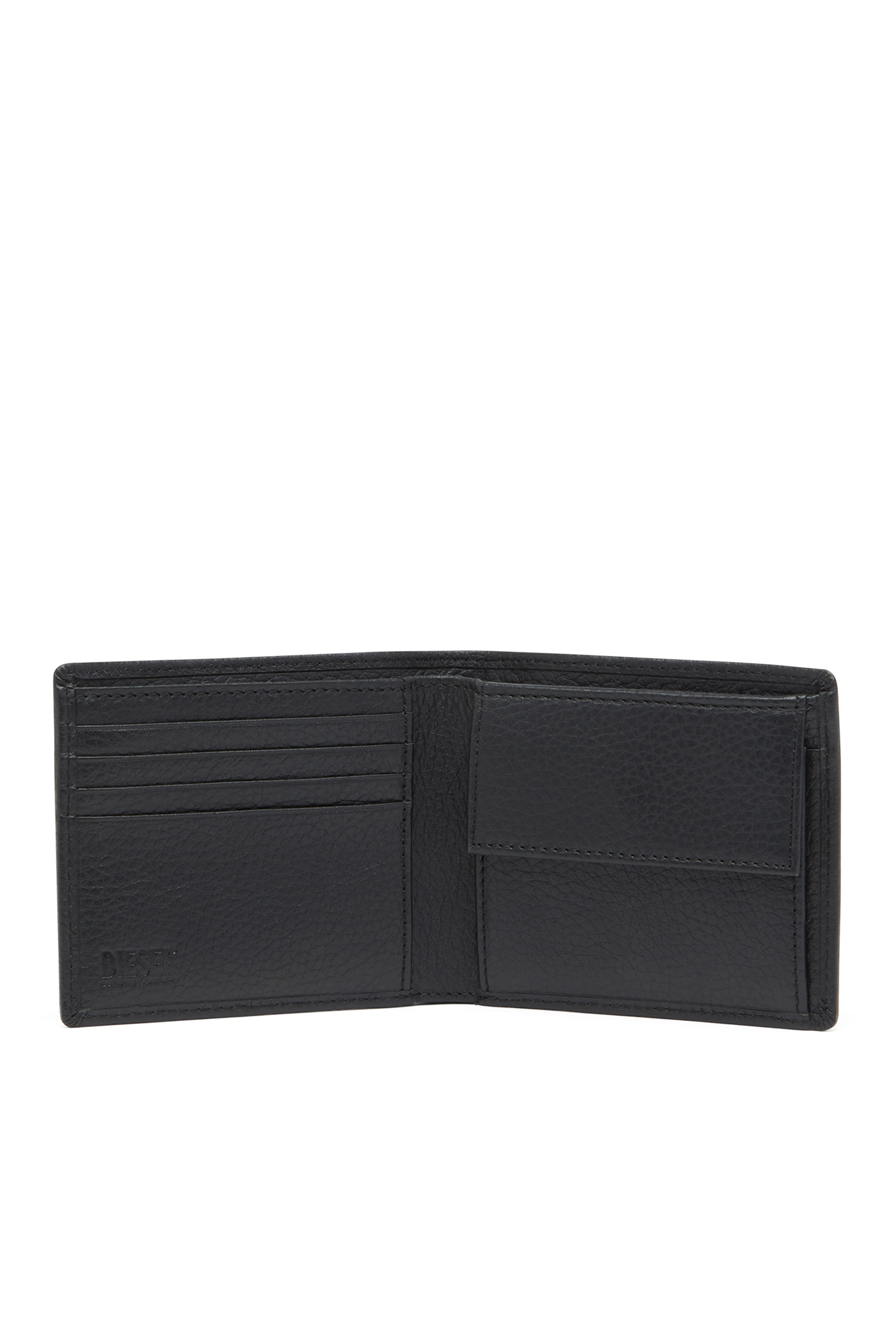 Diesel - BI FOLD COIN S, Herren Faltportemonnaie aus genarbtem Leder in Schwarz - 3