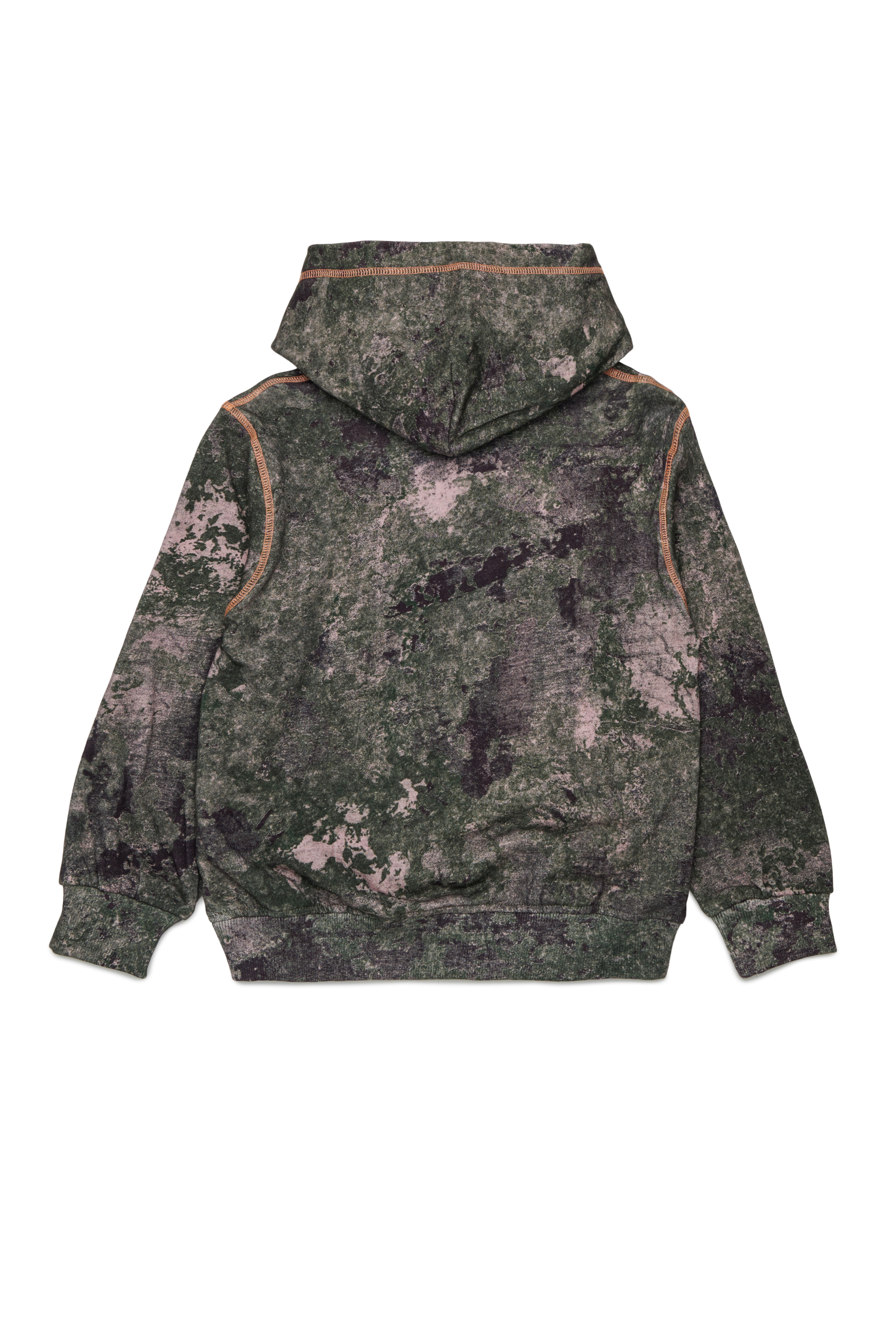 Diesel - SMIM OVER, Herren Hoodie mit durchg&auml;ngigem Marmor-Print in Gr&uuml;n/Braun - 2