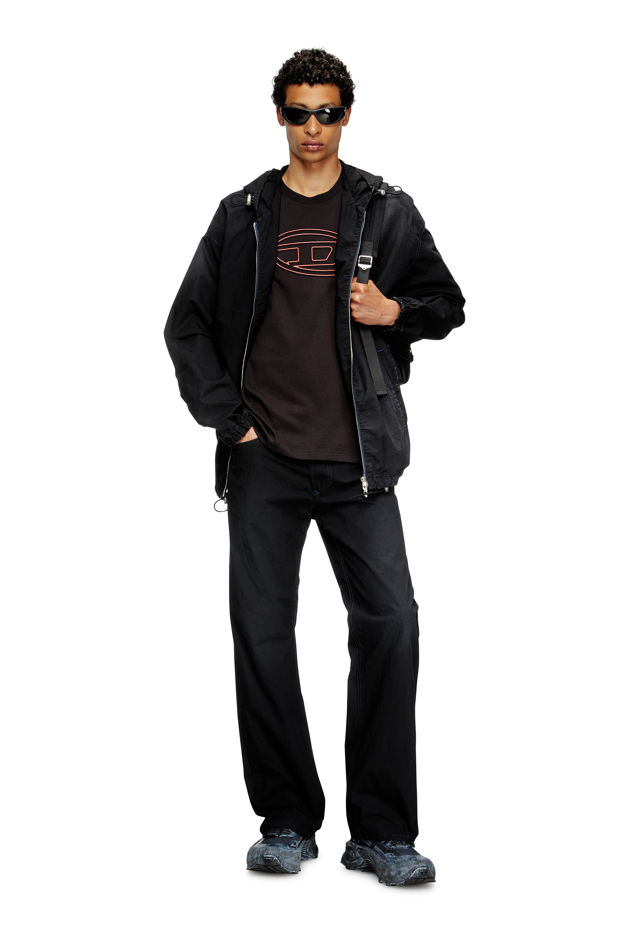 Diesel - TECH-D BACKPACK X, Unisex Tech-D-Rucksack aus Nylon mit Oval D-Stickerei in Schwarz - 6