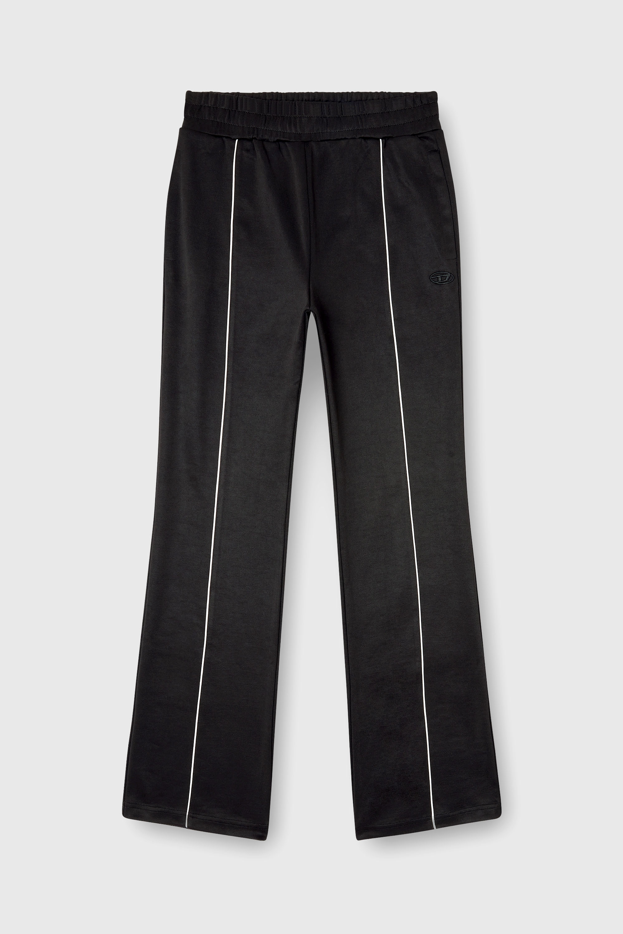 Diesel - P-LOCKINGIN-OD, Damen Trainingshose mit kontrastierender Paspel in Schwarz/Weiss - 2
