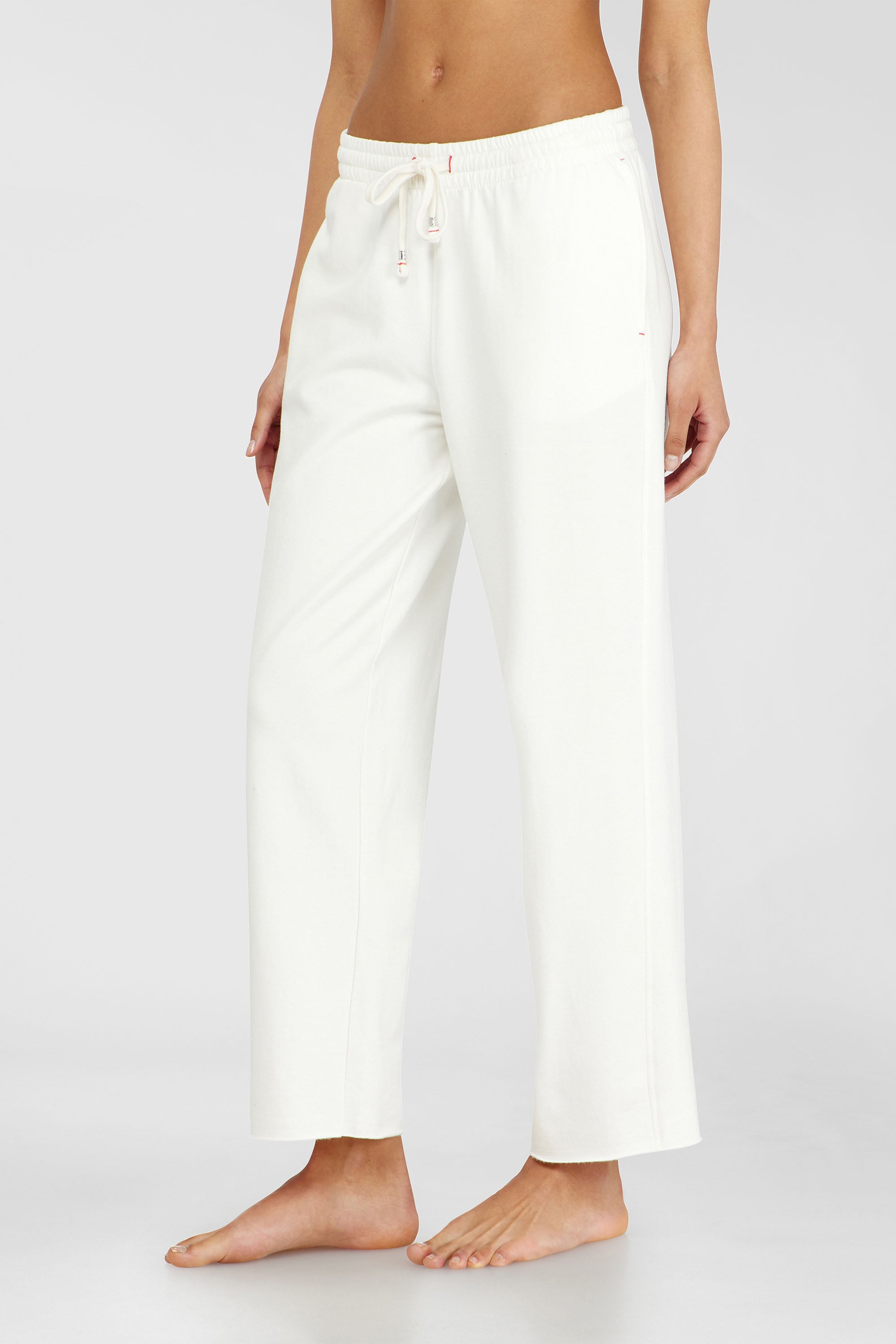Diesel - INDRA-D-CORE, Damen Aufgeraute Sweathose mit offenen S&auml;umen in Wei&szlig; - 1