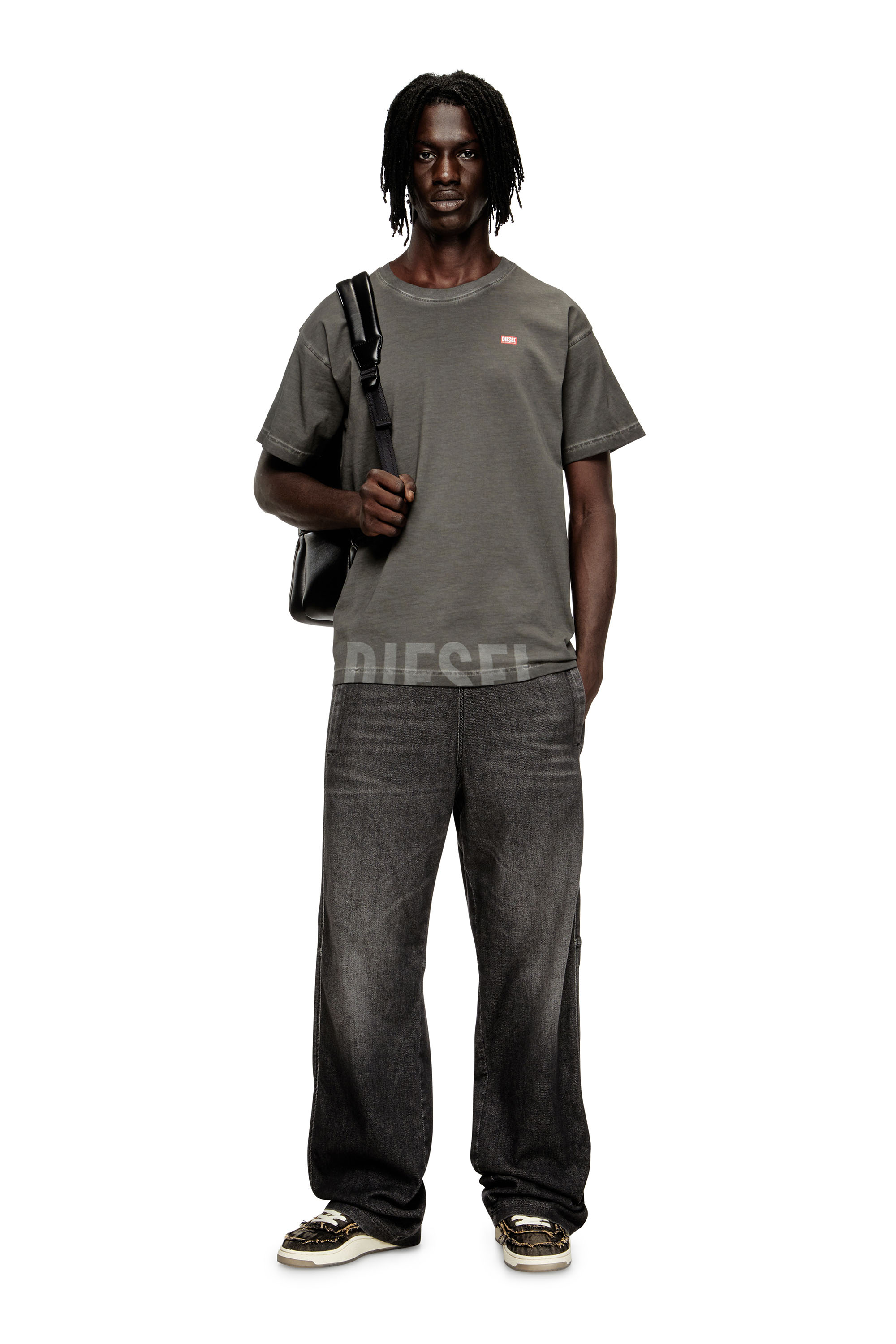 Diesel - T-NORM-T7, Herren T-Shirt aus Baumwolle mit Rundhalsausschnitt und Druck in Grau - 2