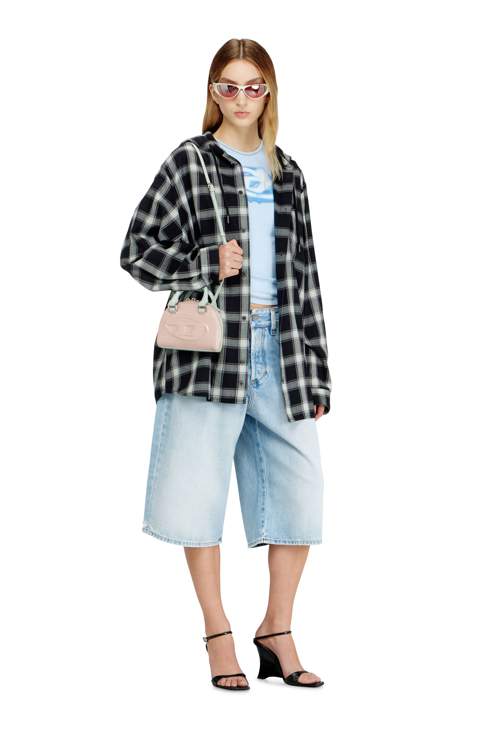 Diesel - 1DR DOME CROSSBODY XS, Damen 1DR Dome-Mini Umh&auml;ngetasche mit Naplak-Effekt in Rosa - 2