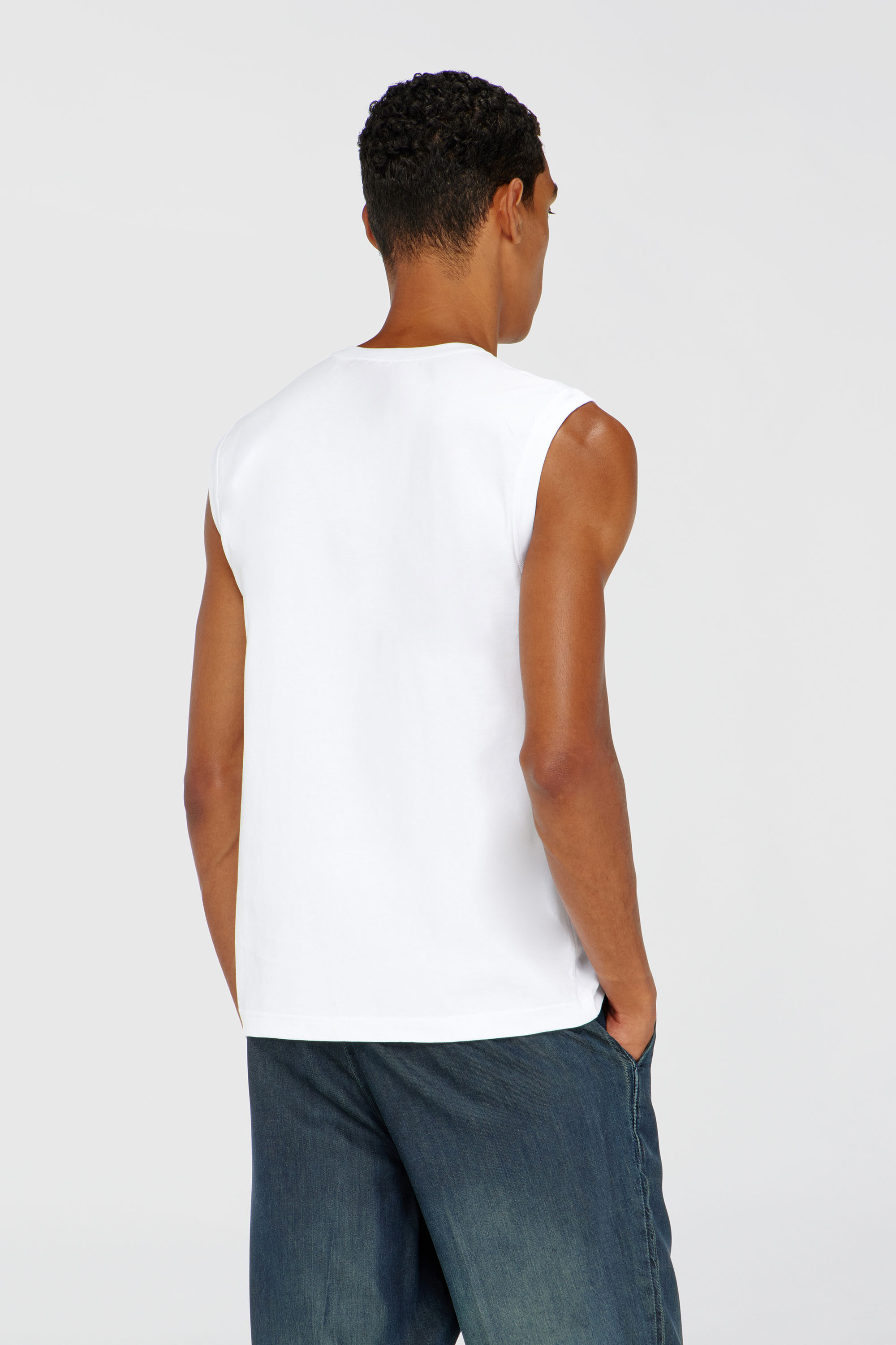Diesel - T-BISCO-OD, Herren Tanktop mit Metallic-Oval D in Wei&szlig; - 4