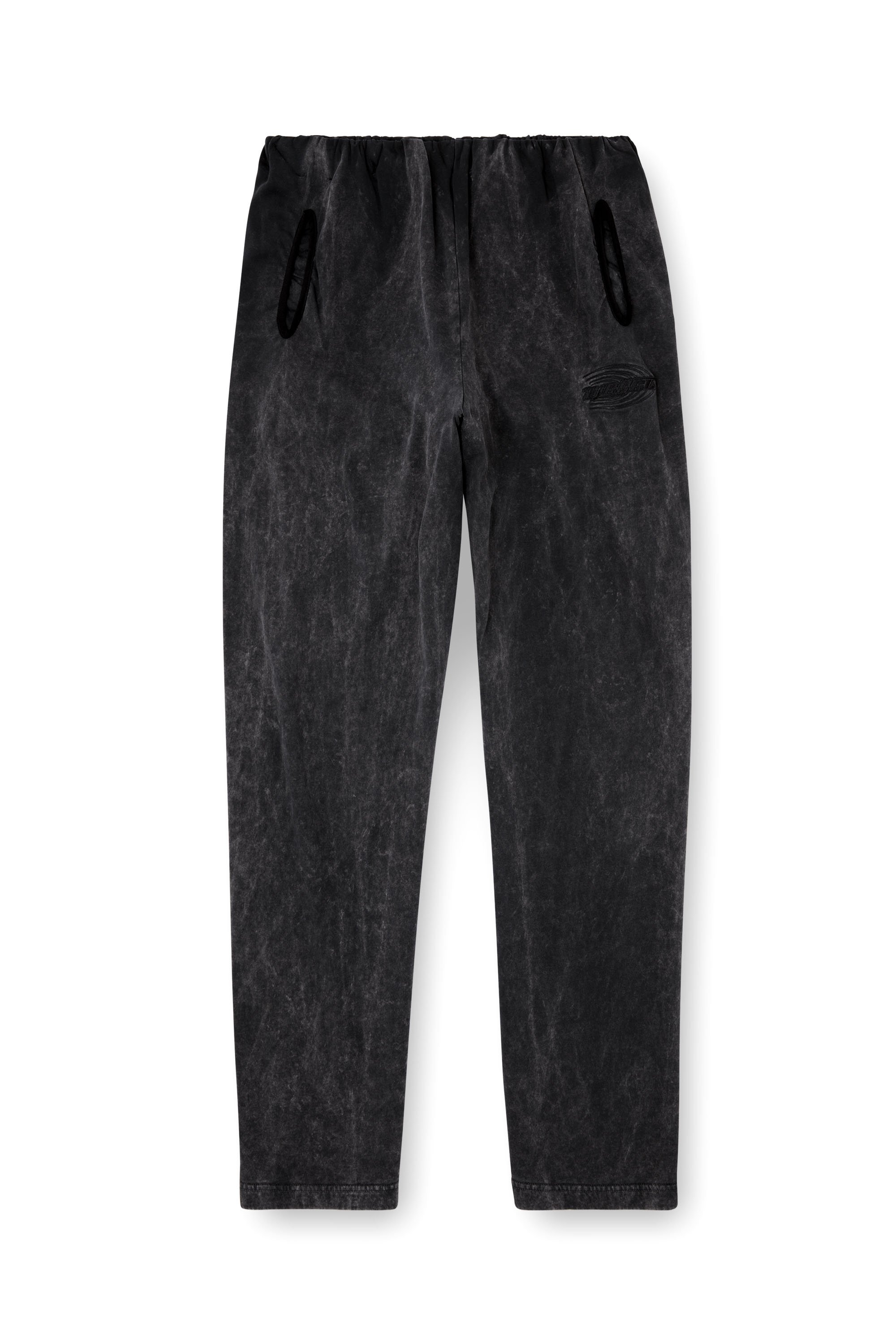 Diesel - P-MARKLE, Herren Behandelte Sweatpants mit gerafftem Bund in Schwarz - 3