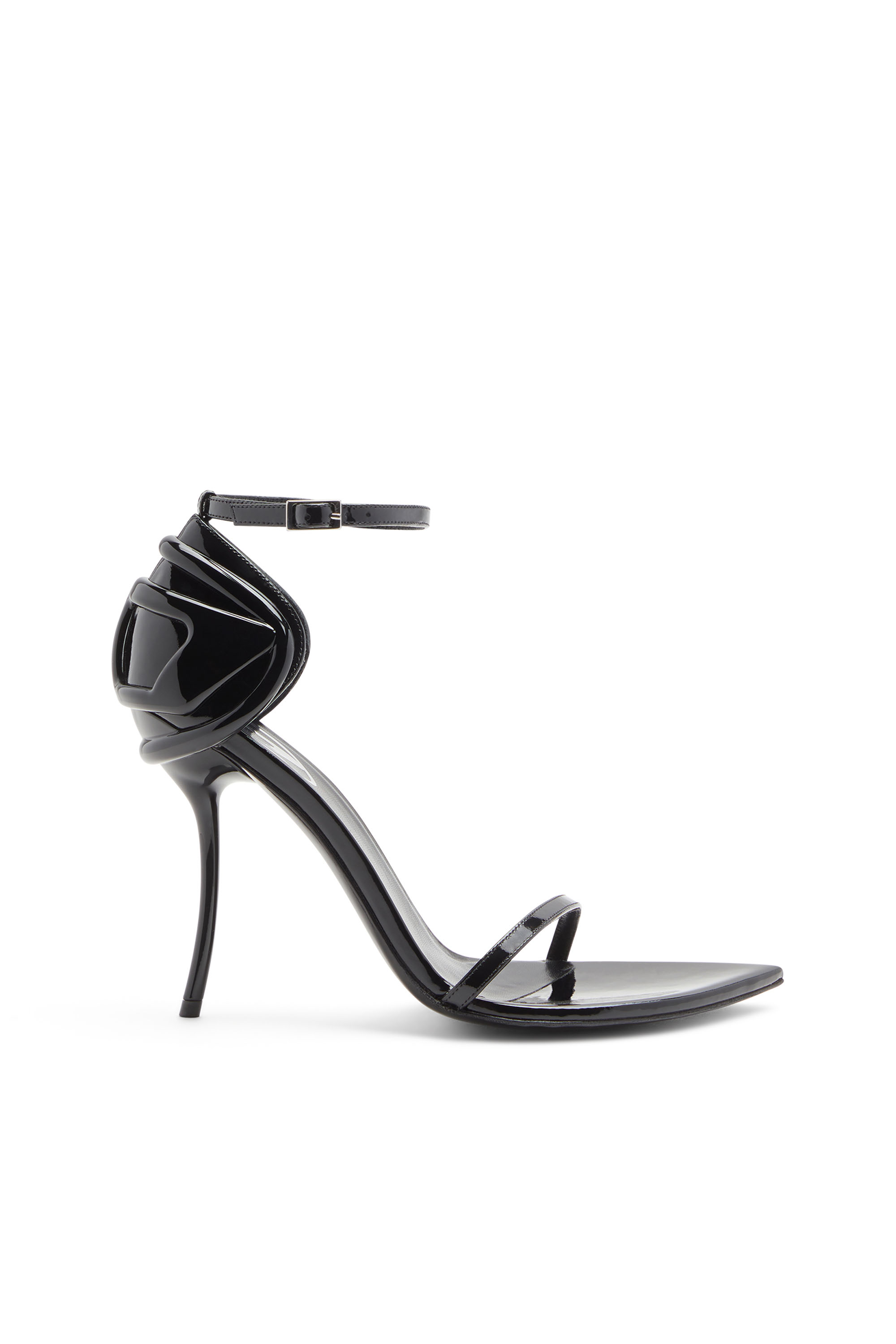 Diesel - D-TEN&HALF SANDAL, Damen D-Ten&Half-Stiletto-Sandalen aus Lackleder und Satin in Schwarz - 1