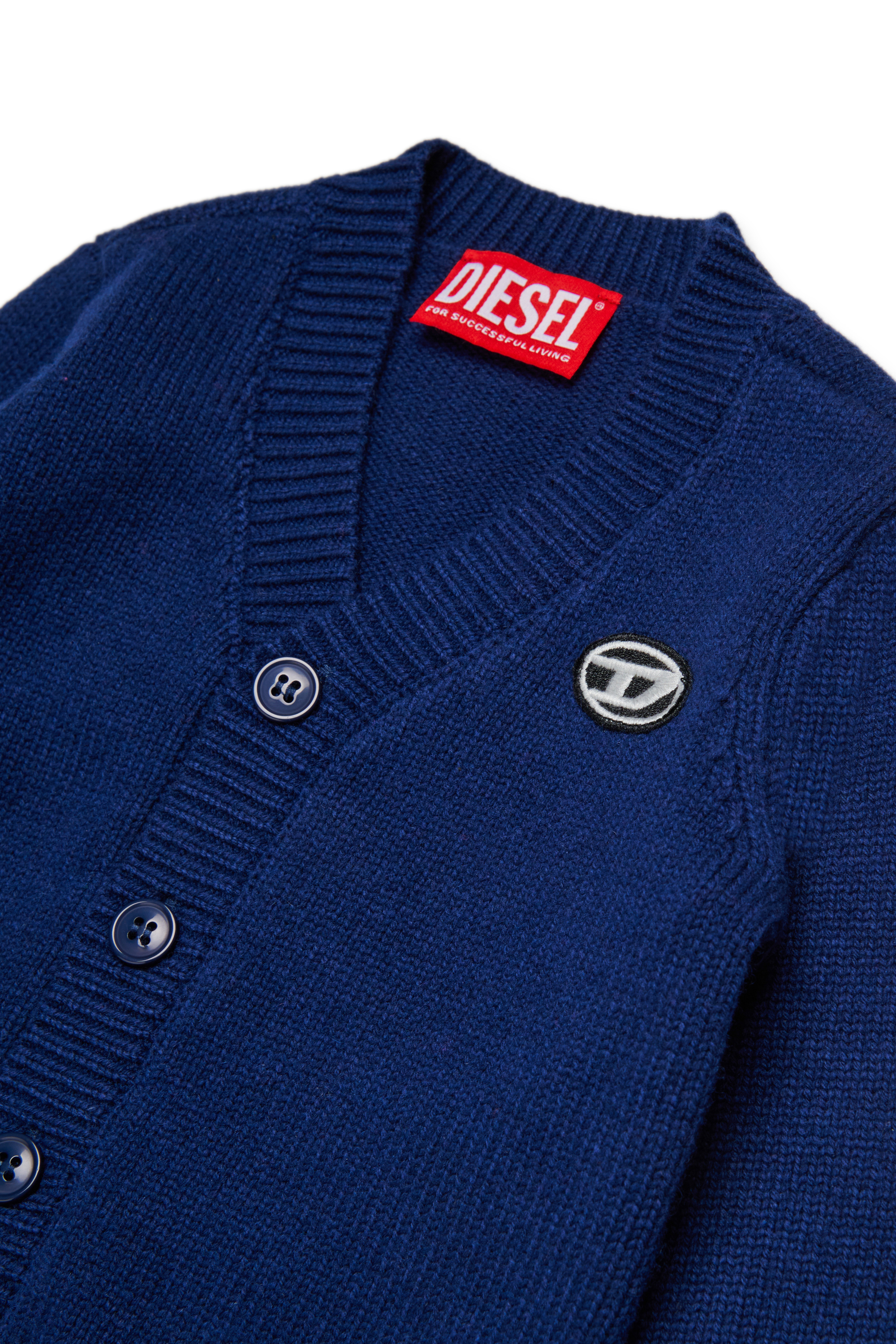 Diesel - KLONCARDIGANB, Unisex Cardigan aus Wollmischung in Blau - 3
