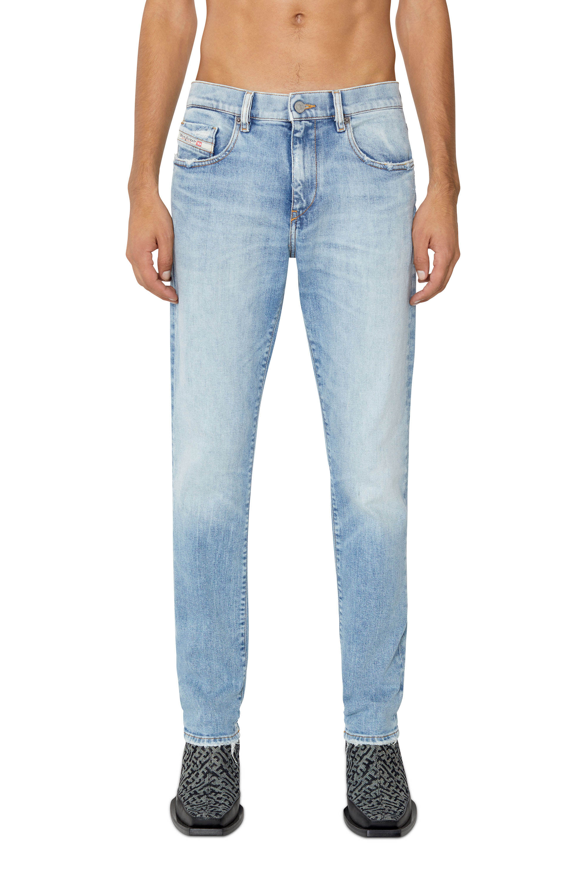 Diesel - 2019 D-Strukt 09E67 Slim Jeans, Hellblau - Image 2