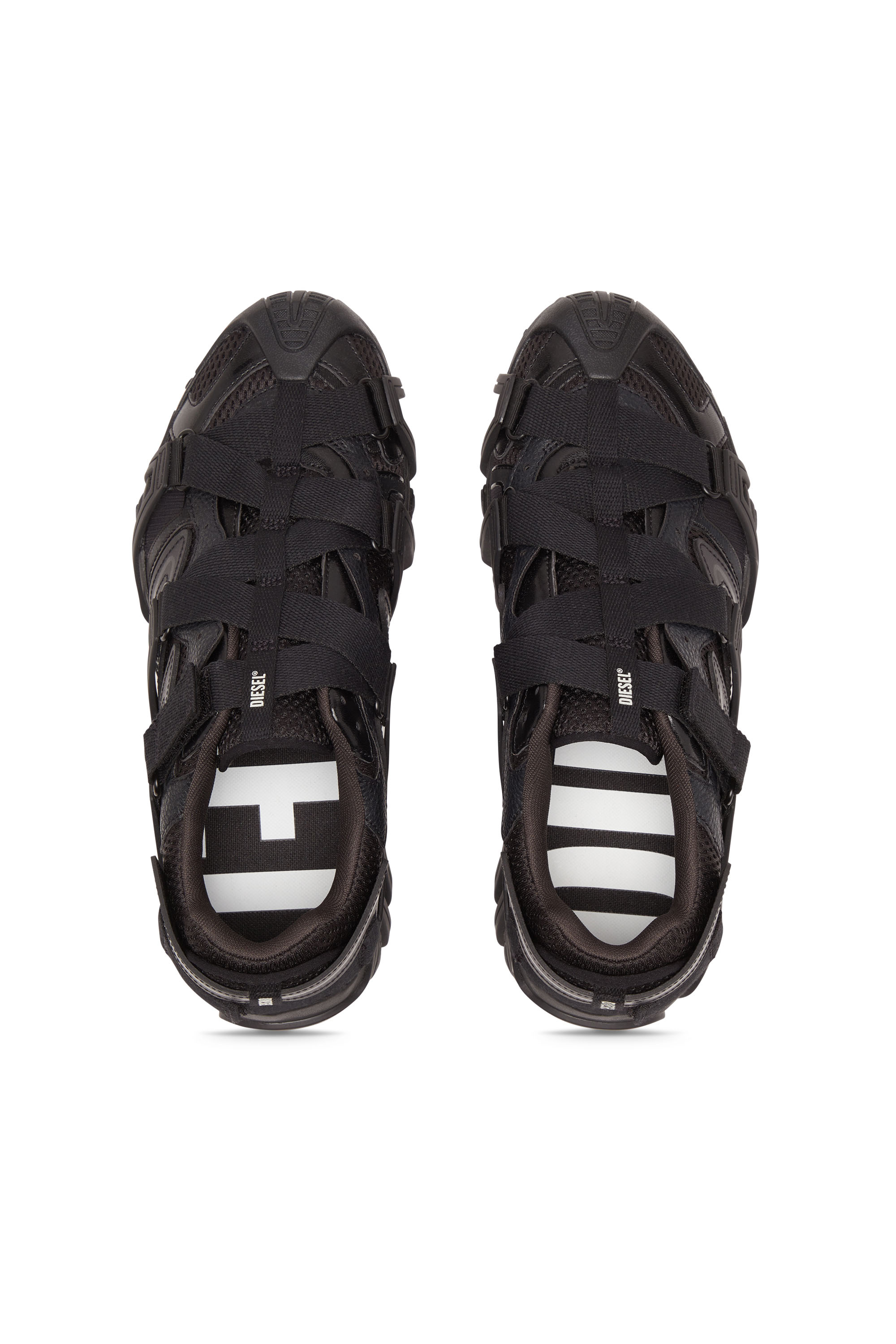 Diesel - S-PROTOTYPE-CR, Man S-Prototype-CR - Caged sneakers in mesh and leather in Black - Image 5