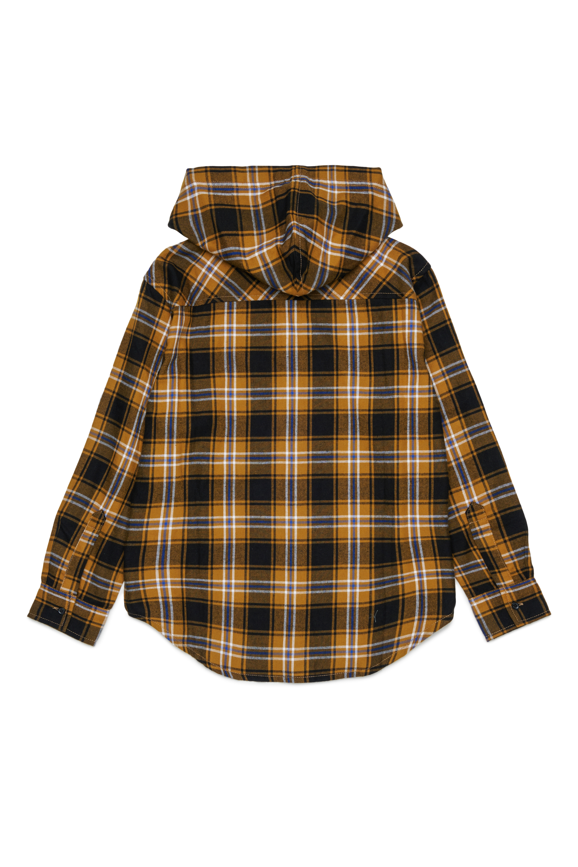 Diesel - CHECK OVER, Herren Hooded check shirt mit Oval D Stickerei in Braun - 2
